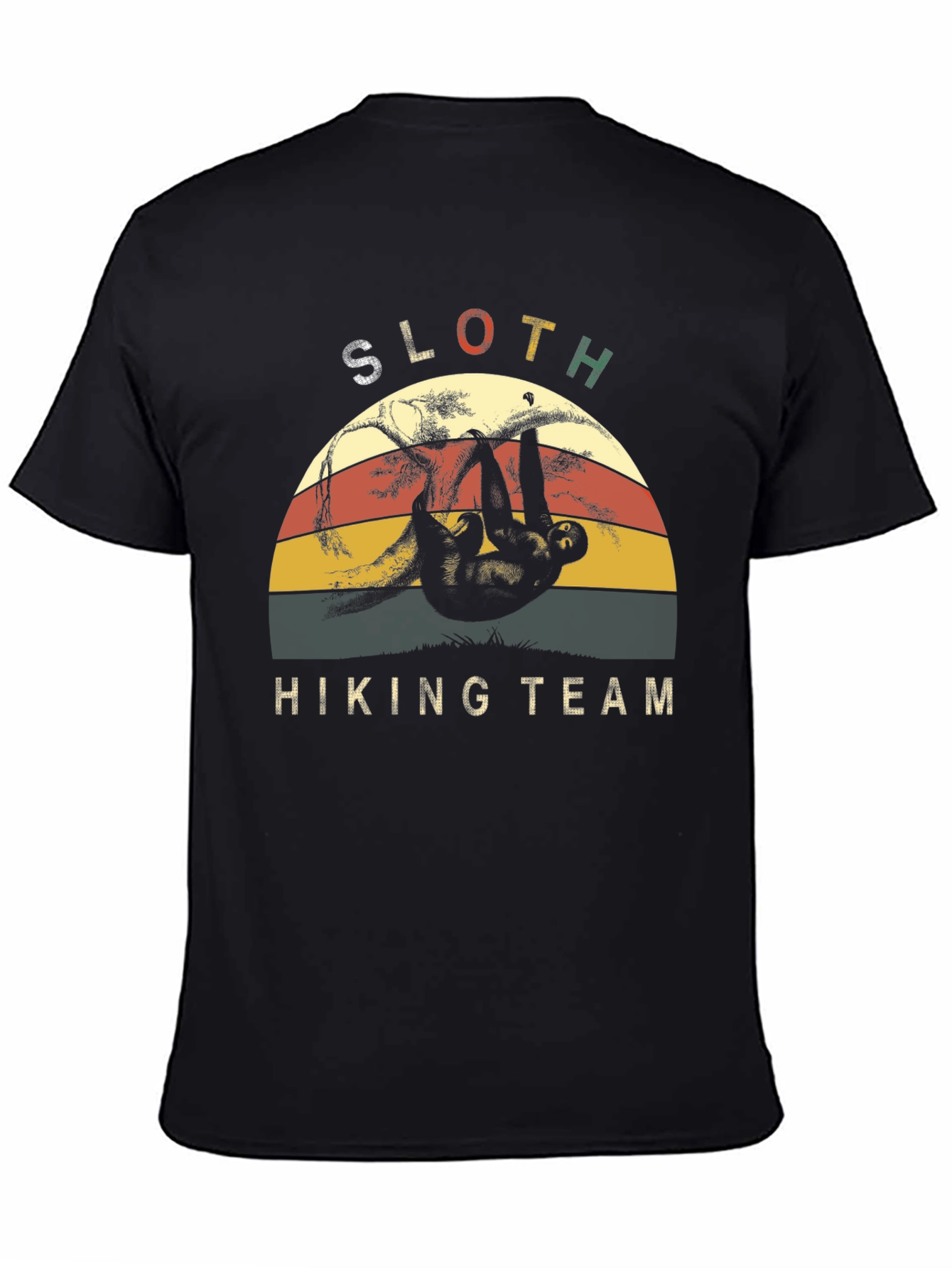 Black Sloth Hiking Team T-Shirt Funny Nature Lover Tee view 4