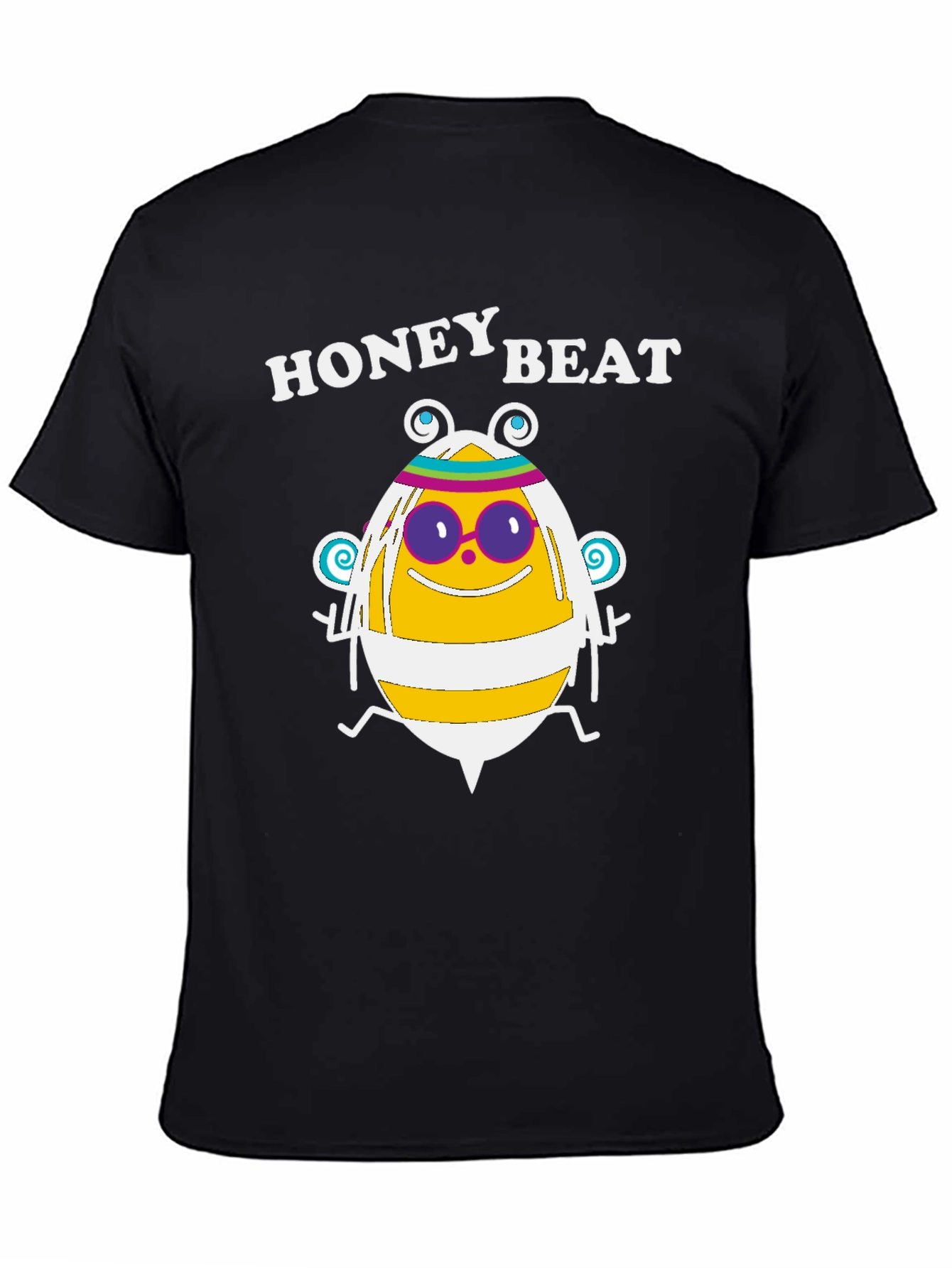 Black Honey Beat T-Shirt - Bee Design - Graphic Tee view 4
