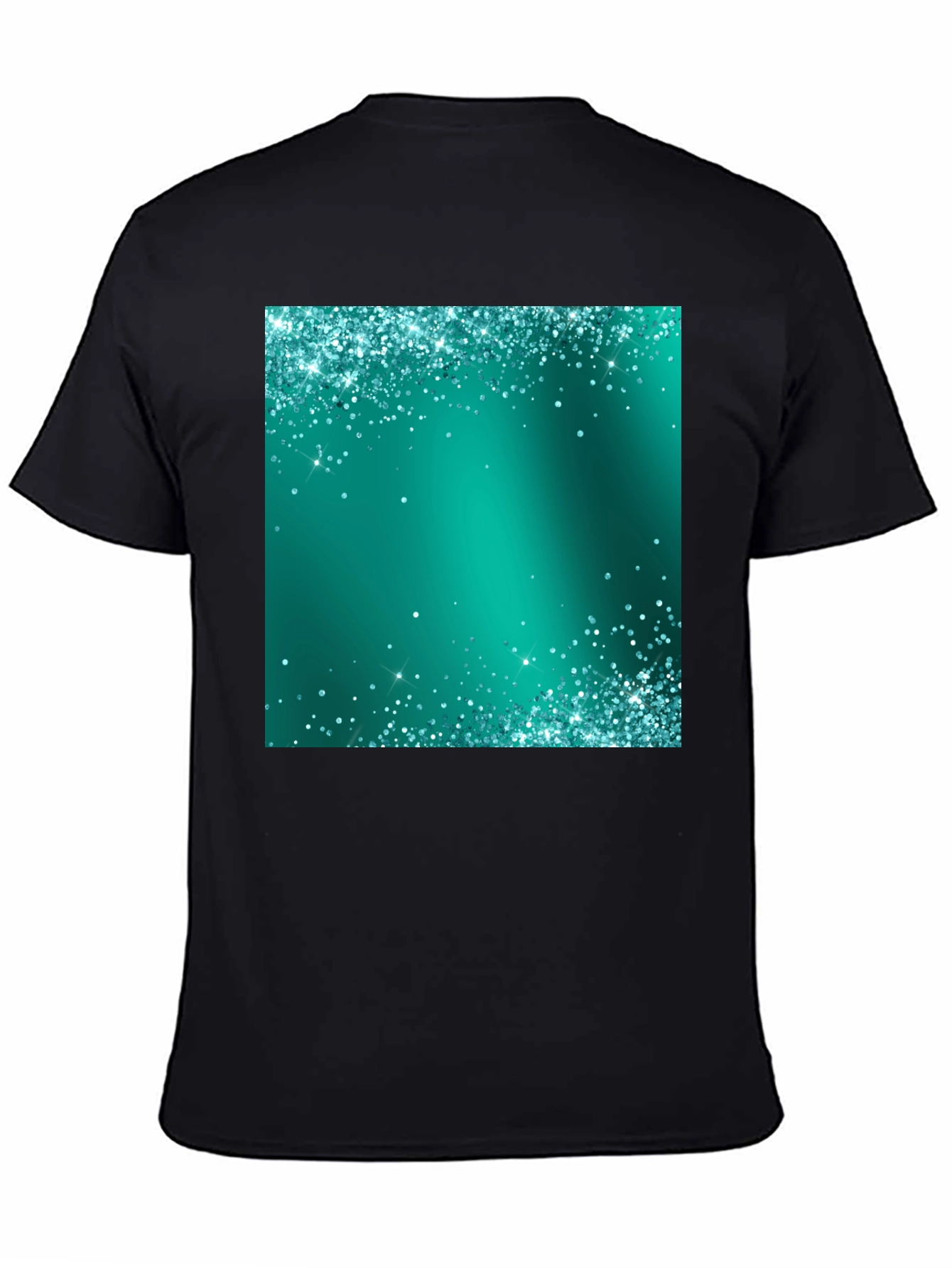 Black Emerald Sparkle Tee - Stylish Party Ready Black T-Shirt view 4