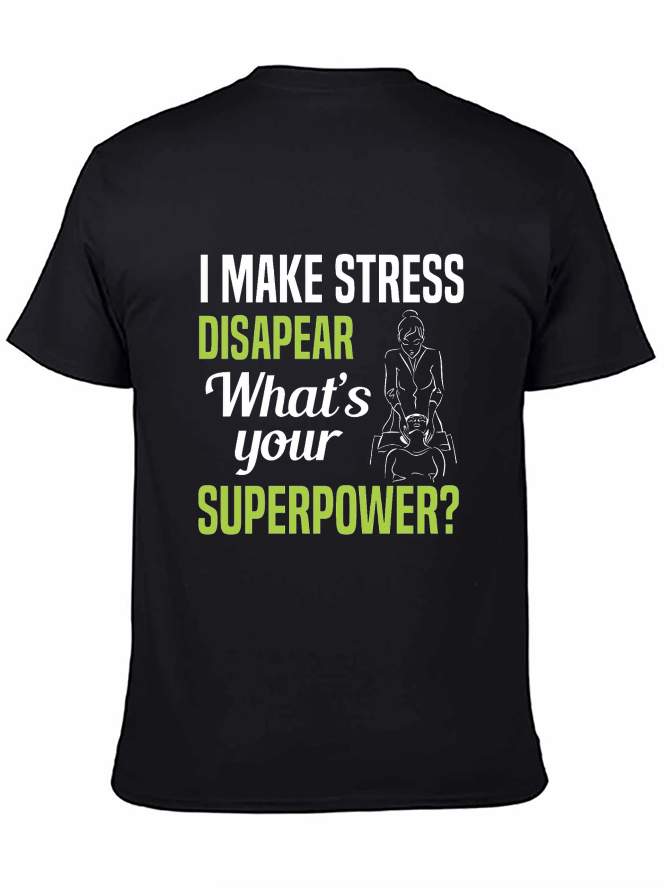 Black Stress Relief Superpower T-Shirt view 4