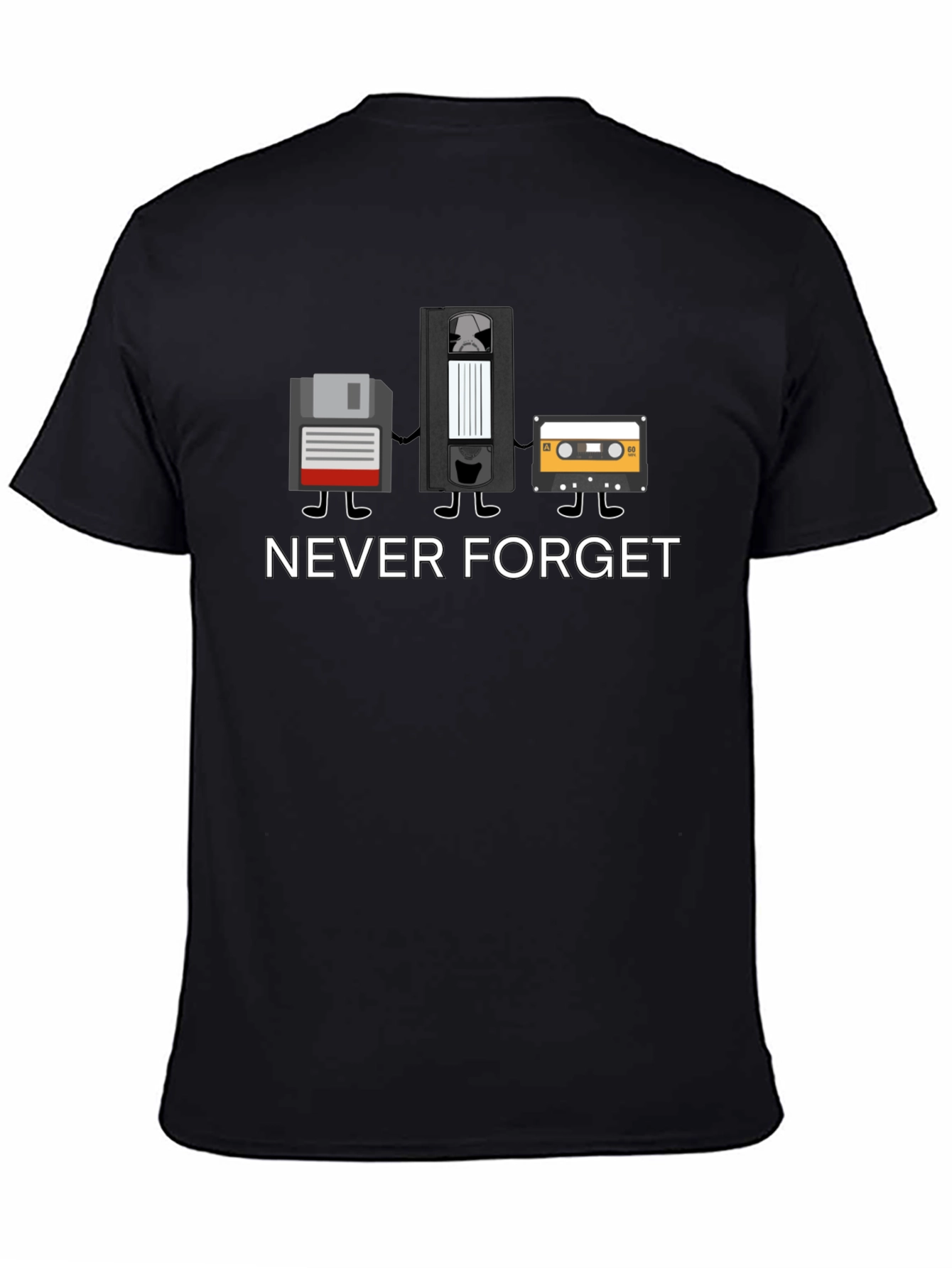 Black Never Forget Retro Tech T-Shirt view 4