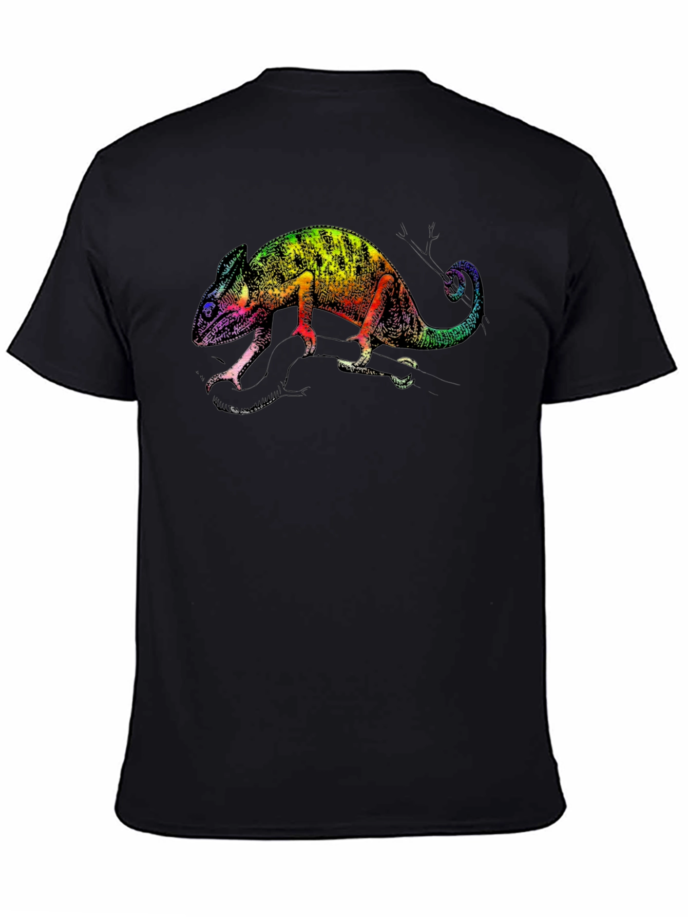 Black Rainbow Chameleon Graphic Tee view 4