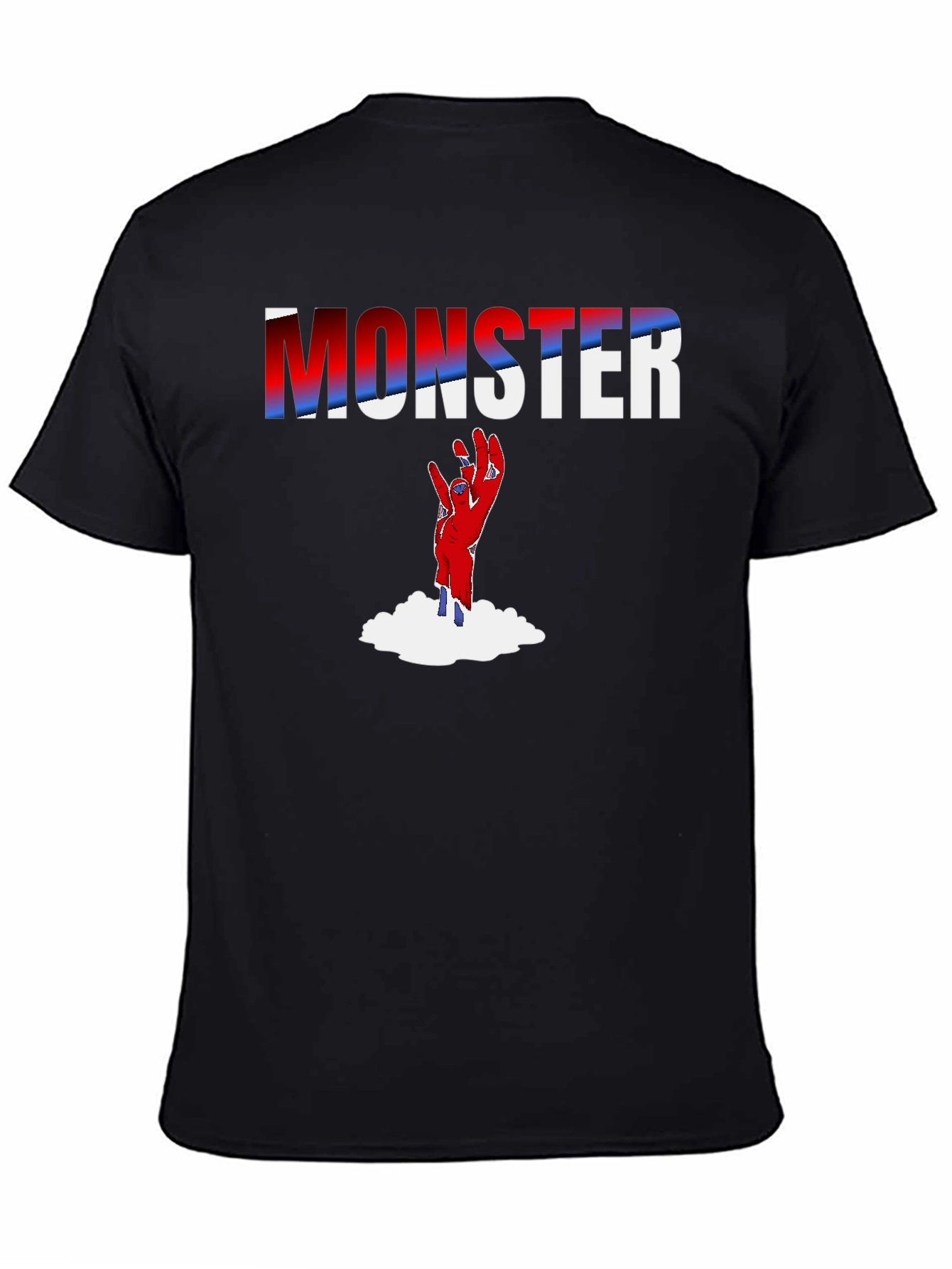 Black Monster Hand Graphic T-Shirt - Black view 4