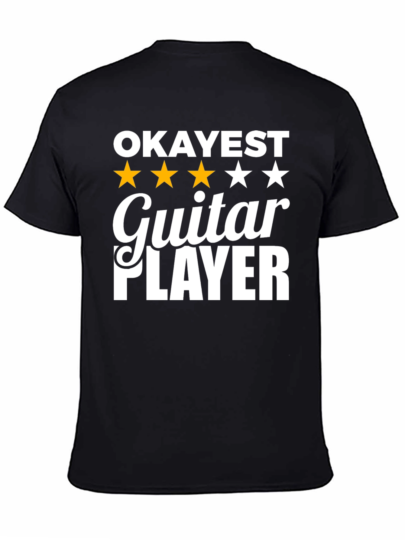 Black Okayest Guitar Player Graphic Tee - Black T-Shirt view 4