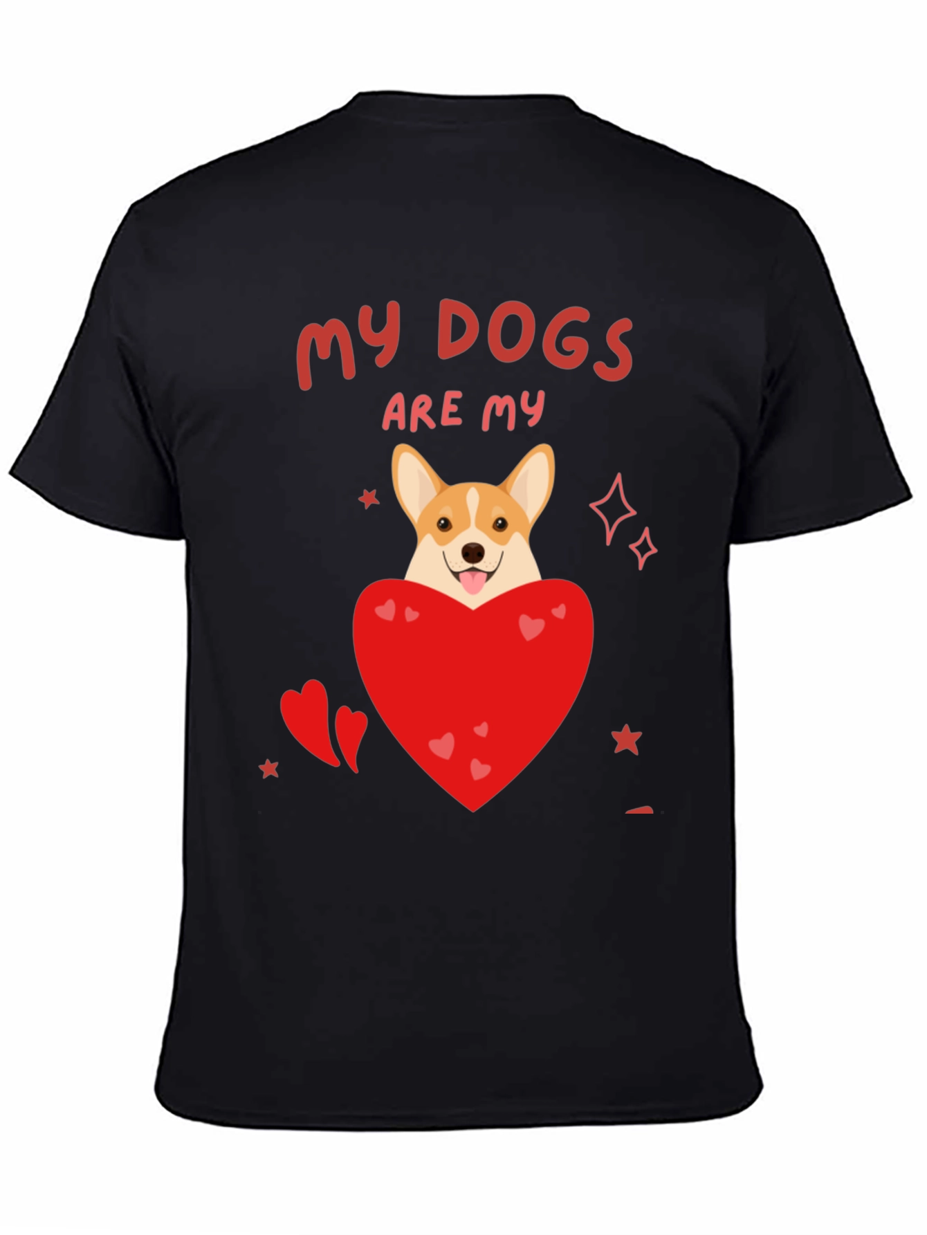 Black My Dogs Are My Valentines T-Shirt view 4