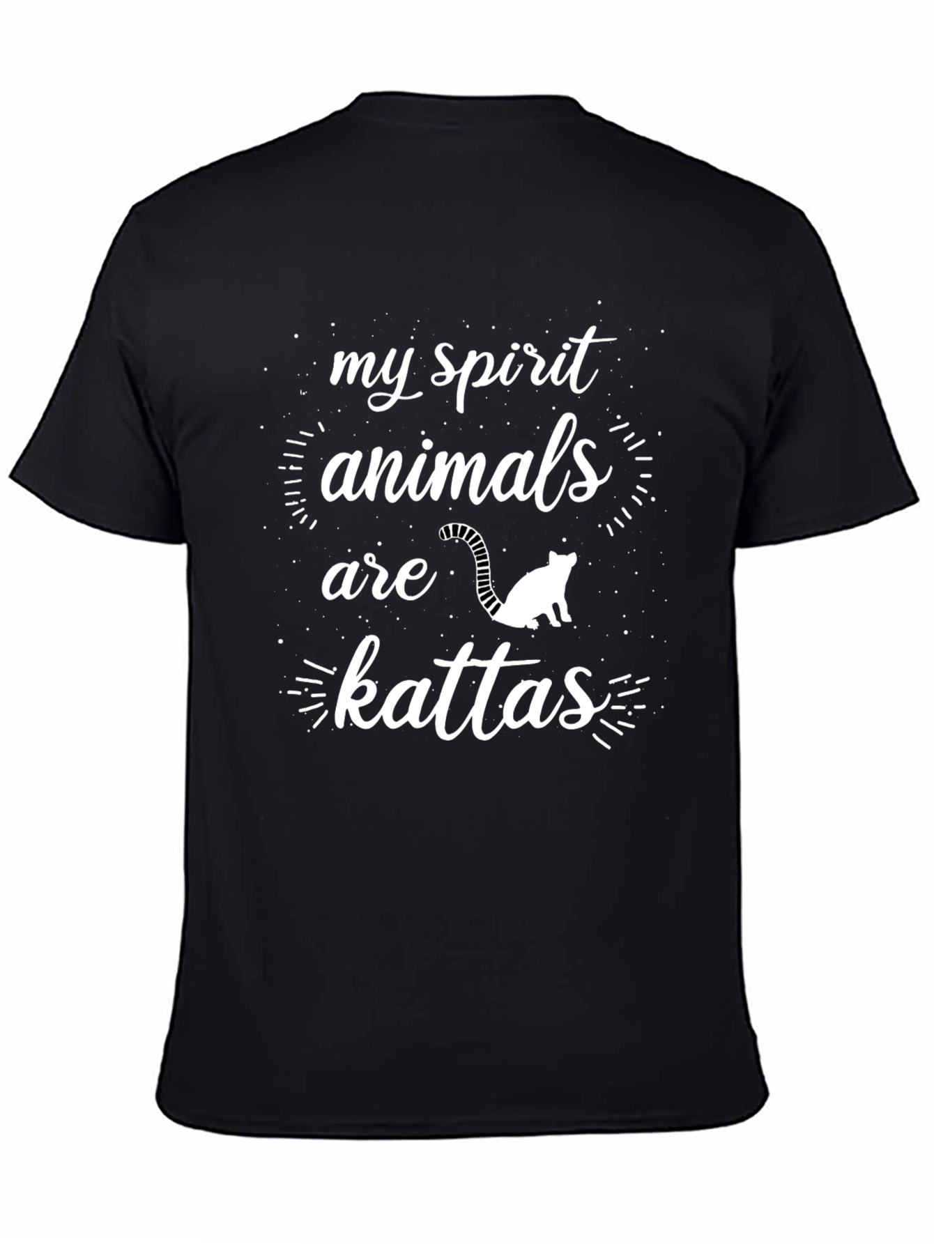 Black My Spirit Animals are Kattas Tee view 4