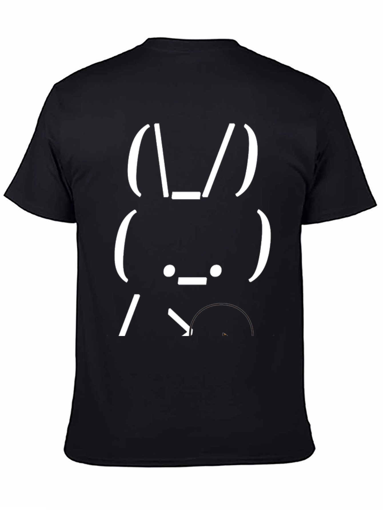 Black Funny Bunny ASCII Art Graphic T-Shirt - Black view 4