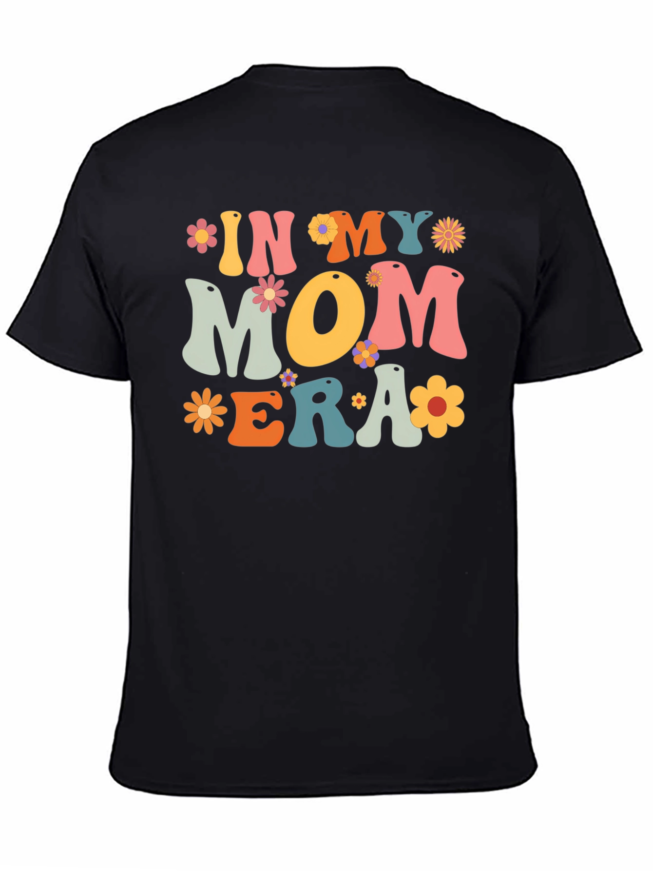 Black In My Mom Era Graphic Tee - Retro Floral T-Shirt view 4