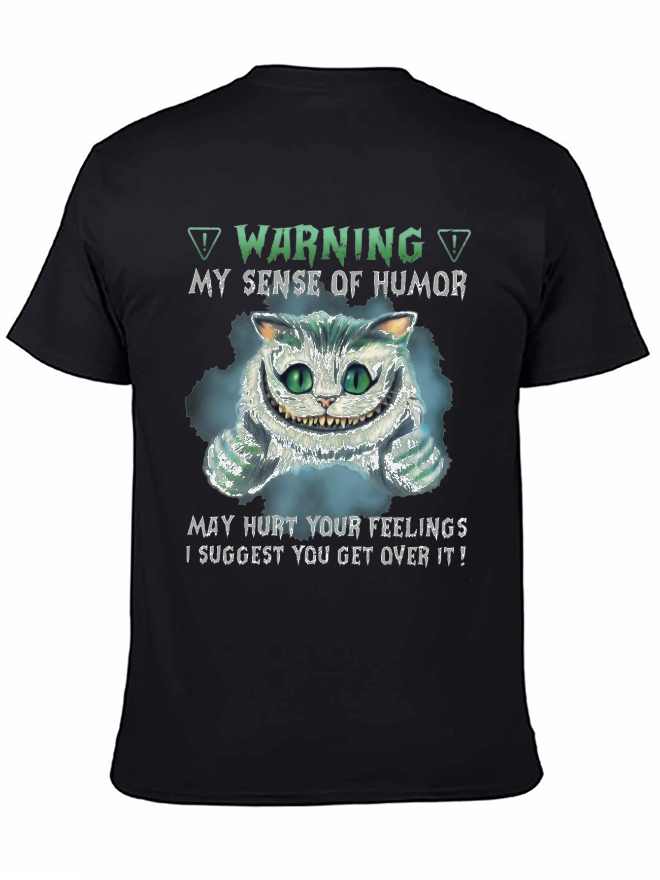 Black Humorous Cat Graphic T-Shirt view 4
