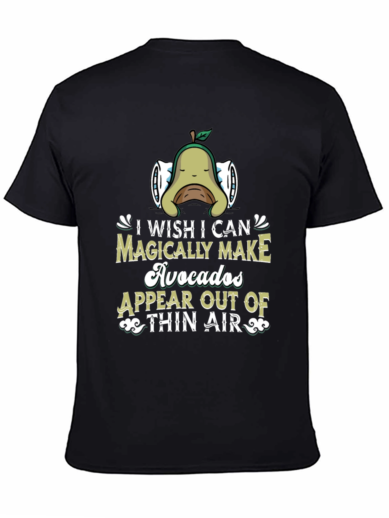 Black Magical Avocado Graphic Tee - Unisex Black T-Shirt view 4
