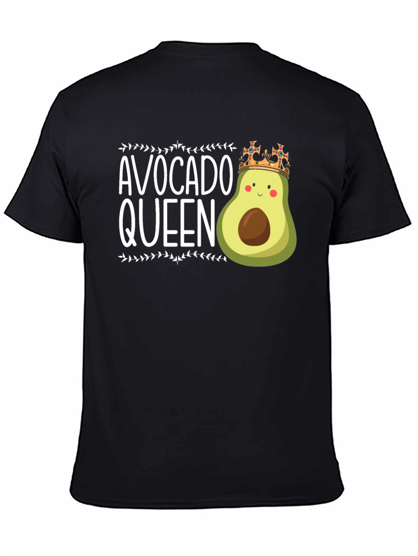 Black Avocado Queen Black T-Shirt view 4