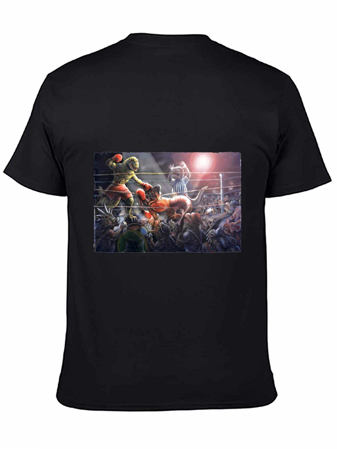 Black Dino Boxing Match Graphic Tee view 4