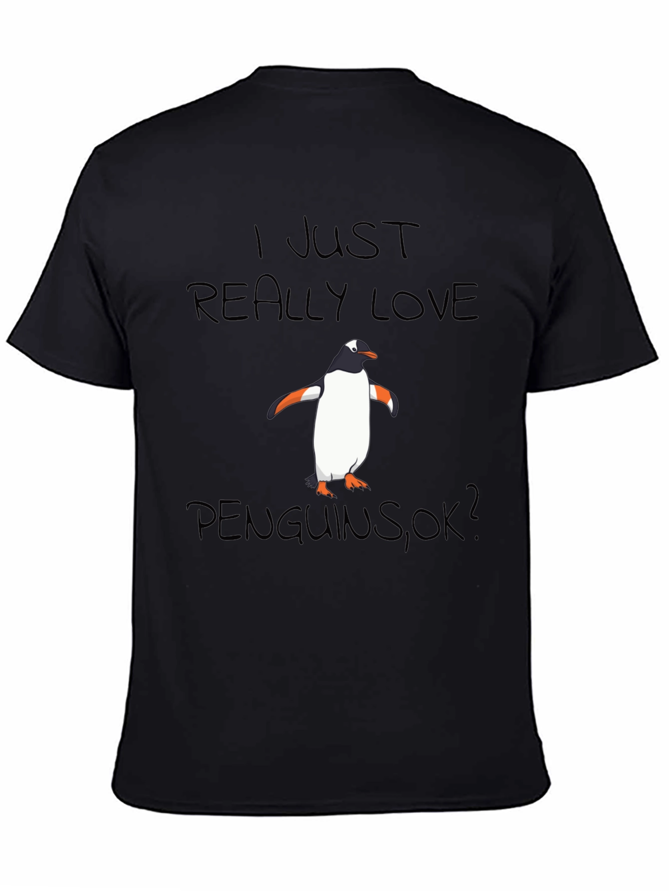 Black Penguin Lover Black T-Shirt view 4