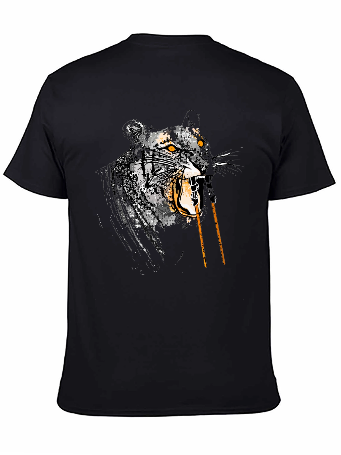 Black Tiger Graphic Tee - Men's Black T-Shirt view 4