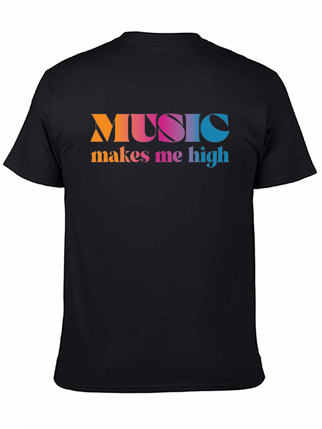 Black Music Makes Me High T-Shirt - Colorful Graphic Tee view 4