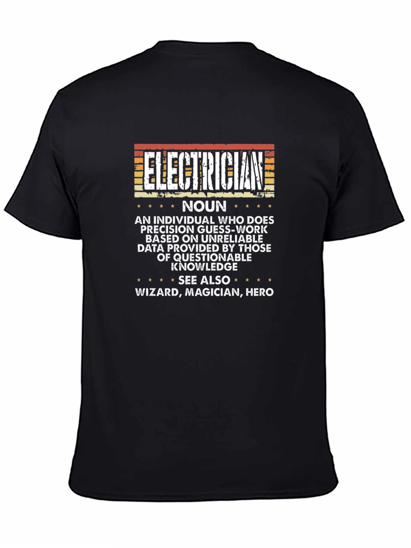 Black Electrician Definition Novelty T-Shirt view 4