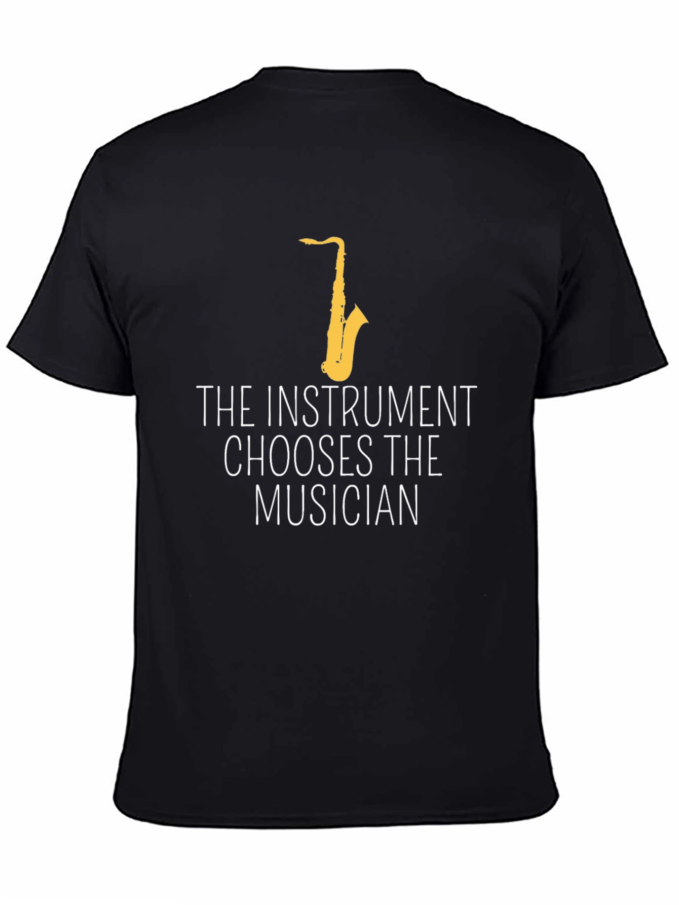 Black Instrument Chooses Musician Saxophone Graphic T-Shirt view 4