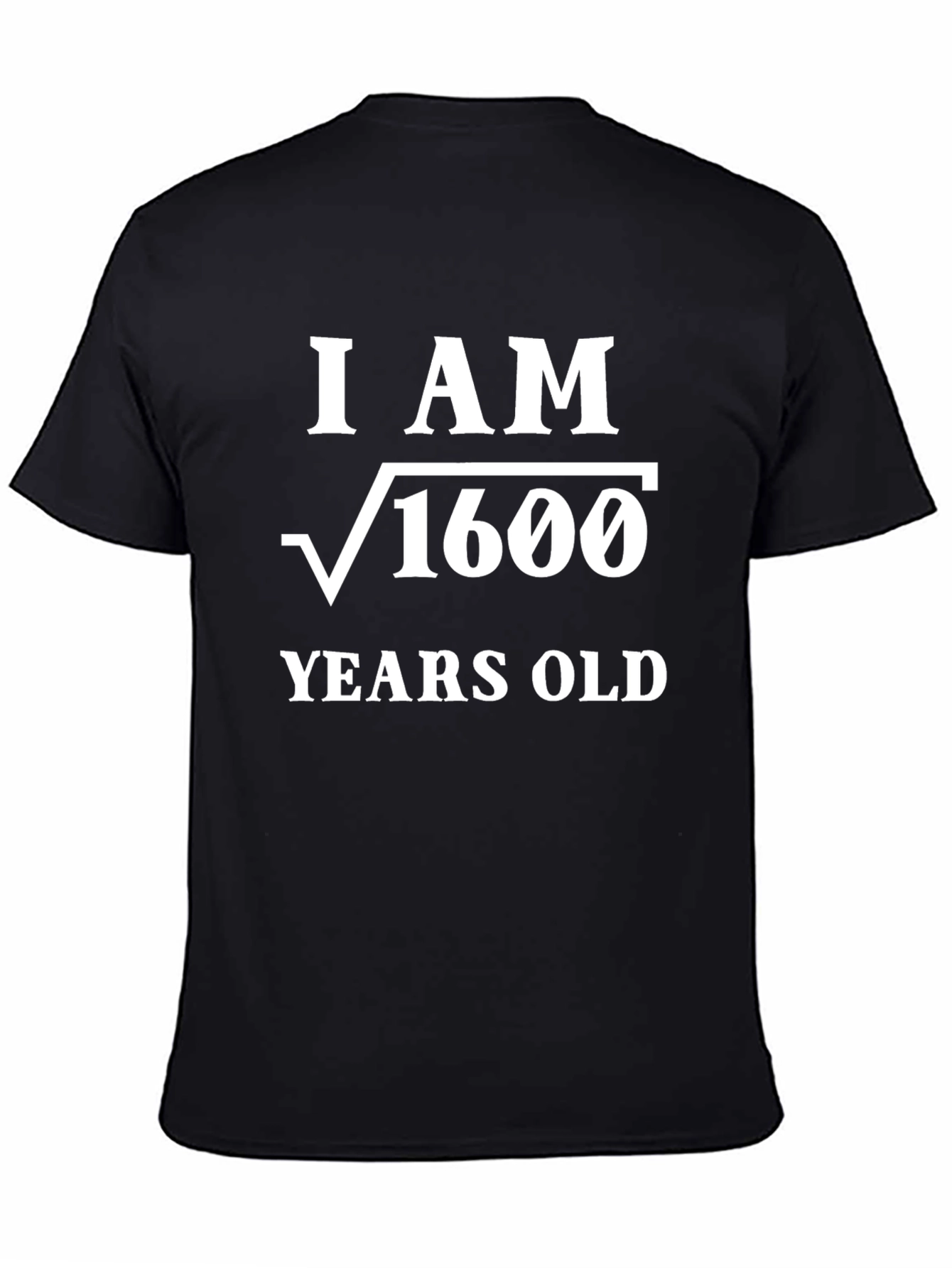 Black Funny Math Humor Graphic T-Shirt - Root of 1600 view 4