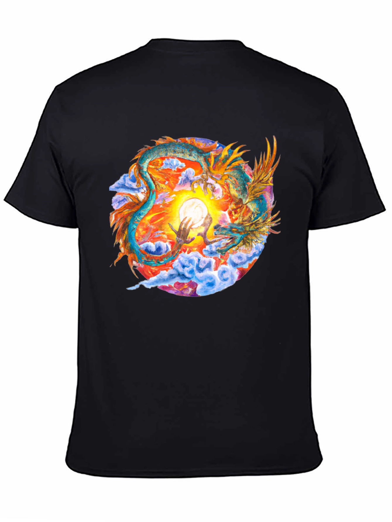 Black Dragon & Moon Graphic Tee - Celestial Style view 4