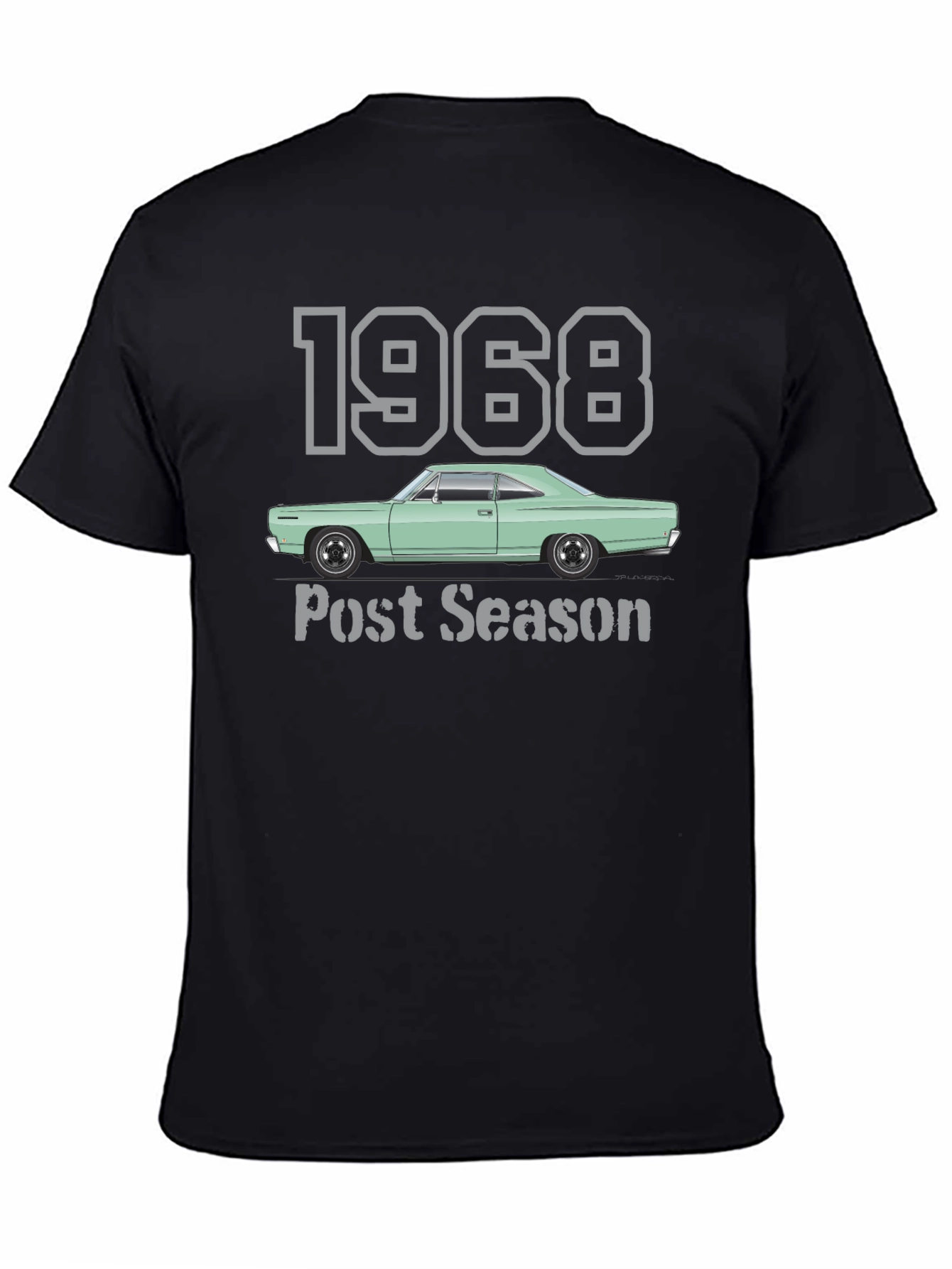 Black 1968 Post Season Car T-Shirt view 4