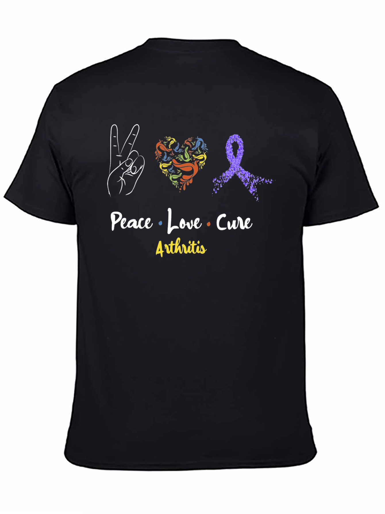 Peace Love Cure Arthritis Awareness T-Shirt - 4