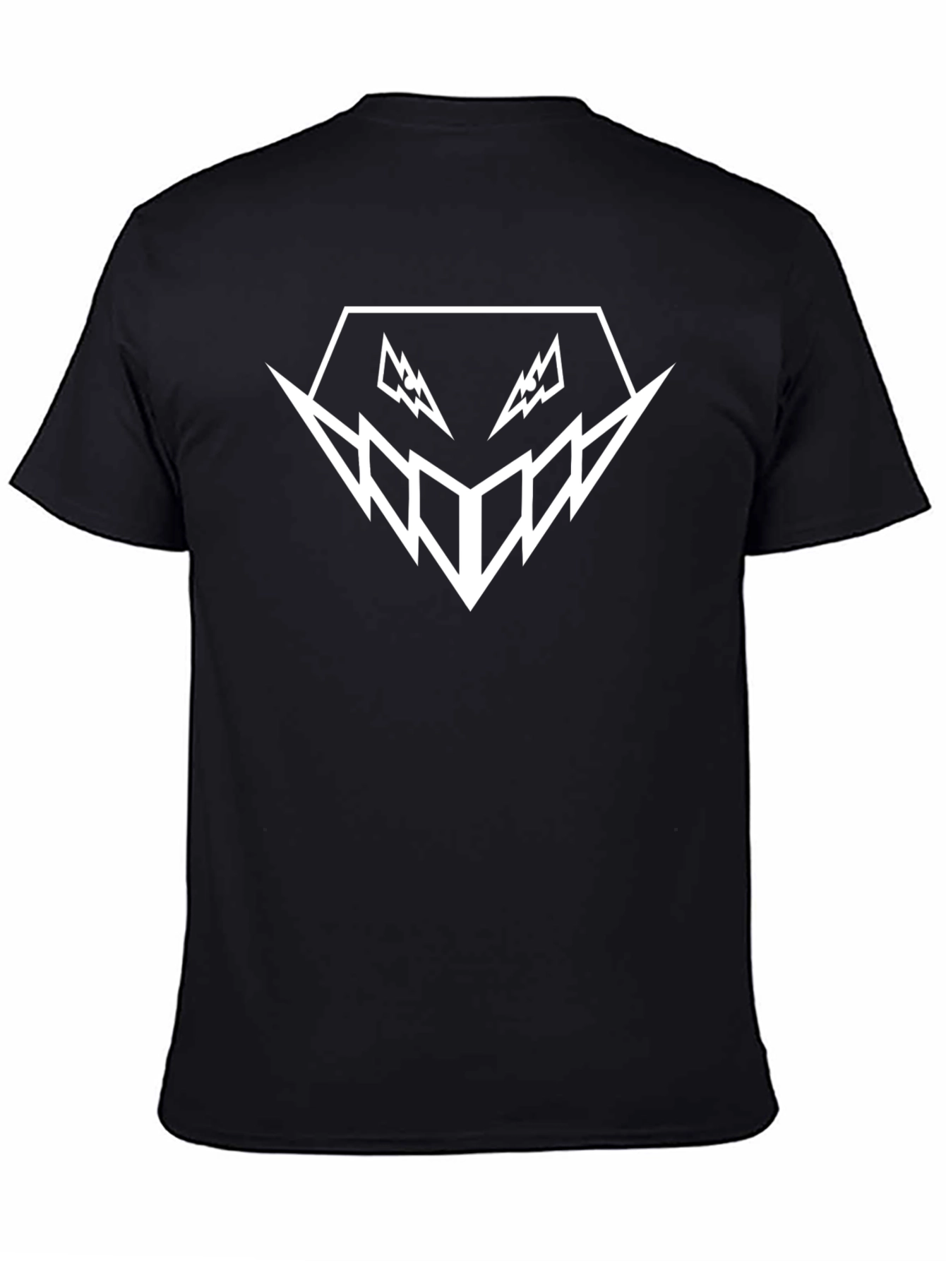 Black Geometric Graphic Tee - Black Short Sleeve view 4
