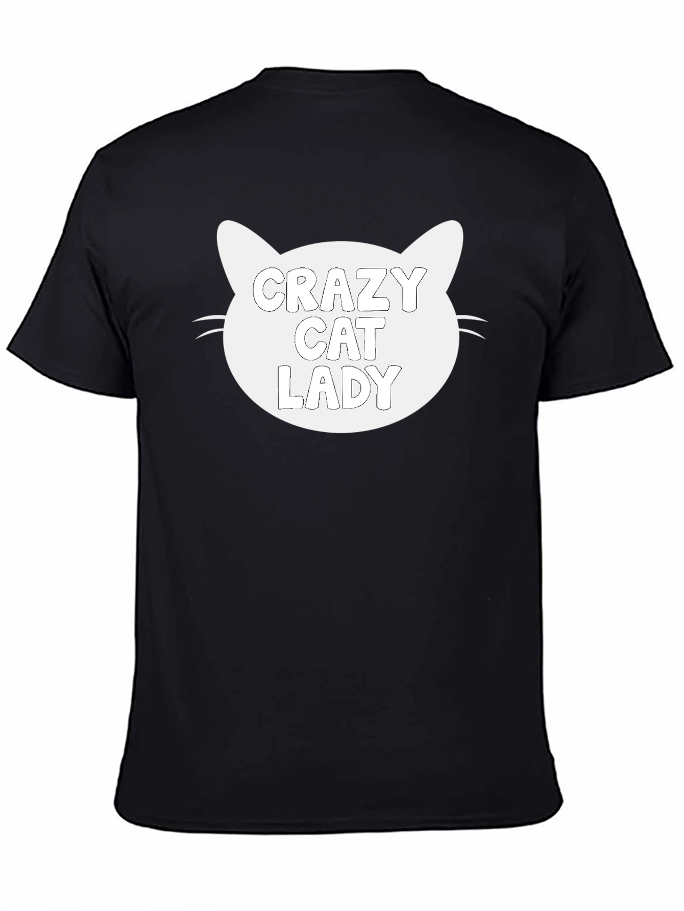 Black Crazy Cat Lady Black Graphic Tee - Unisex Fit view 4