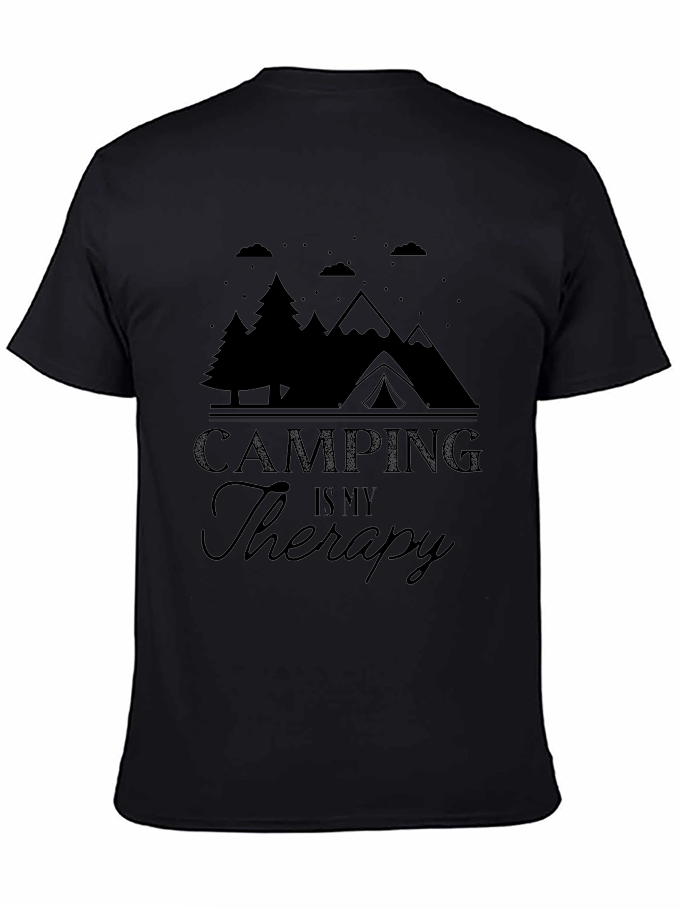Black Camping Is My Therapy T-Shirt view 4