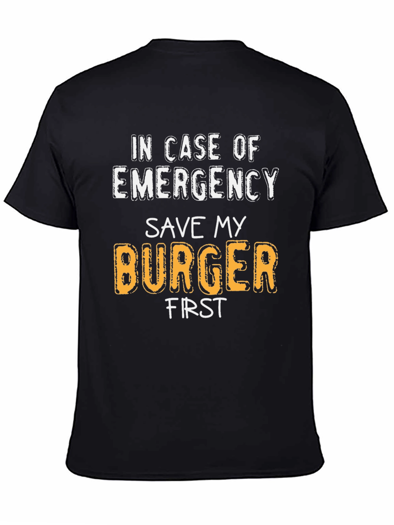 Black Save My Burger First T-Shirt view 4