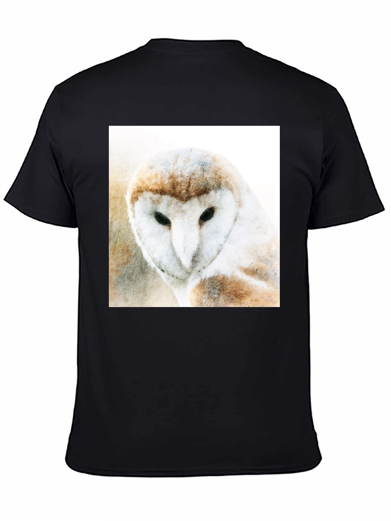 Black Owl Graphic Print Black T-Shirt view 4