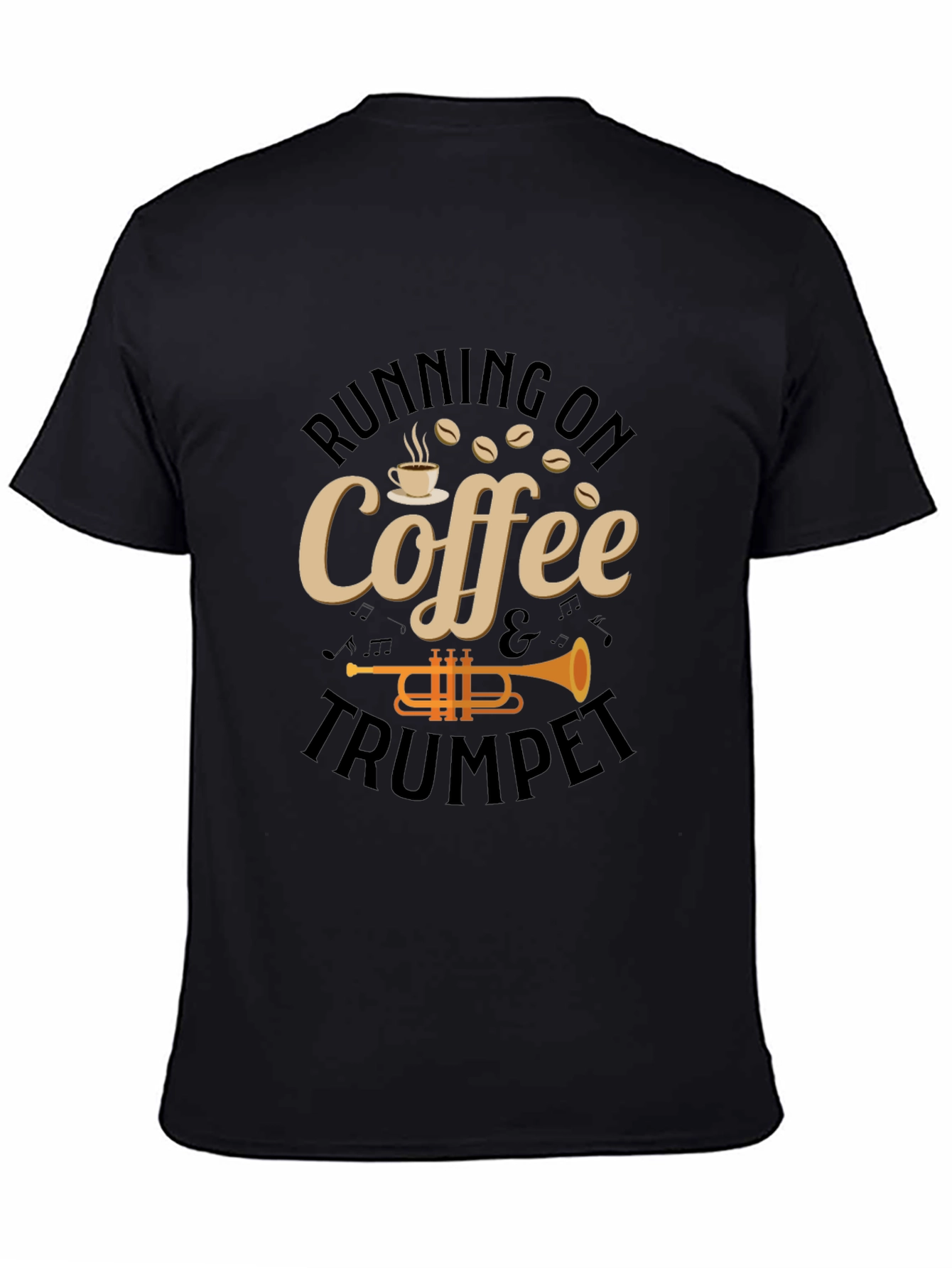 Black Coffee & Trumpet T-Shirt - Music Lover Tee view 4