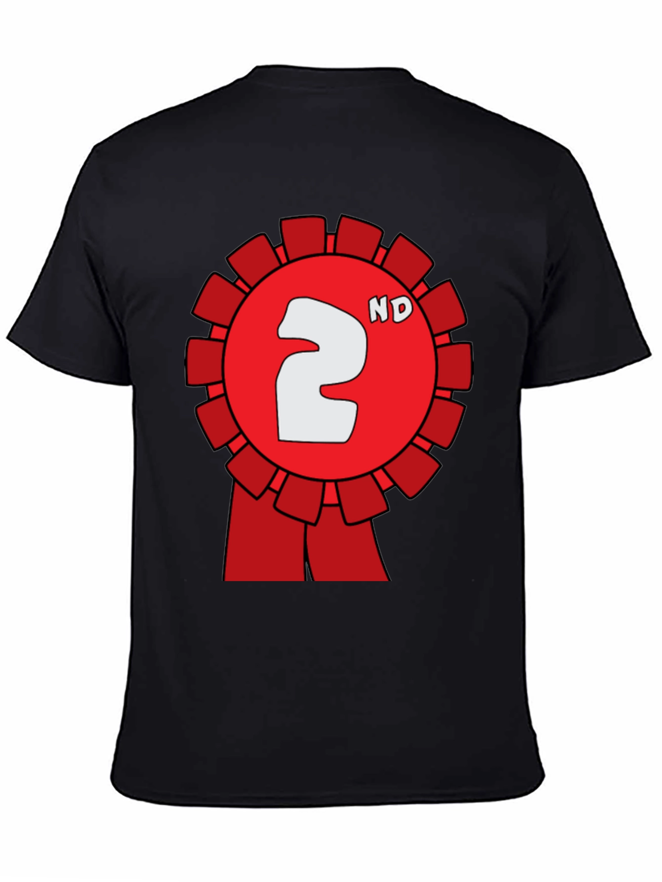 Black Second Place Award Ribbon T-Shirt view 4