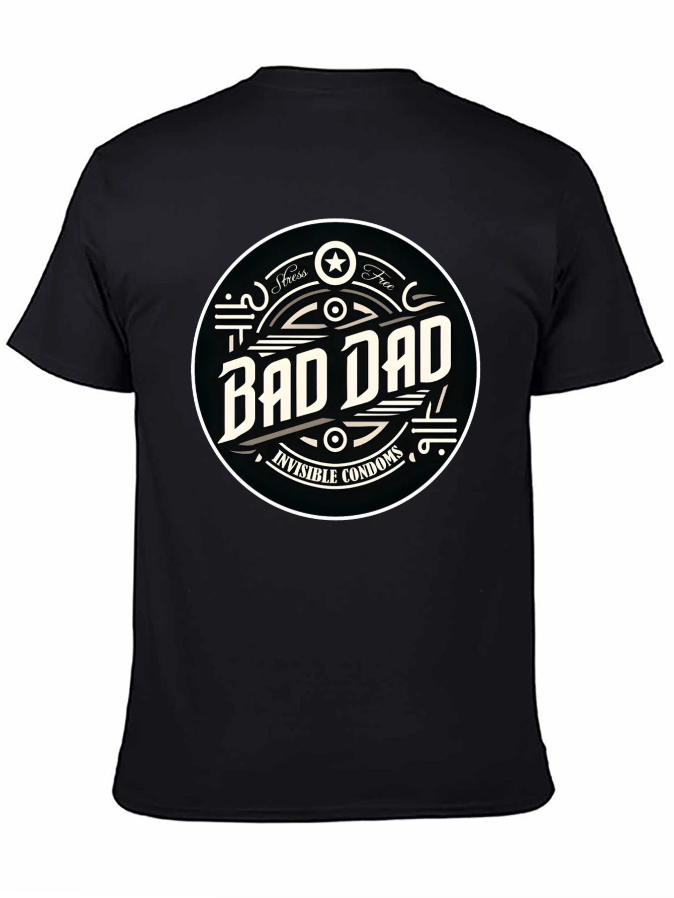 Black Bad Dad Funny Graphic T-Shirt view 4