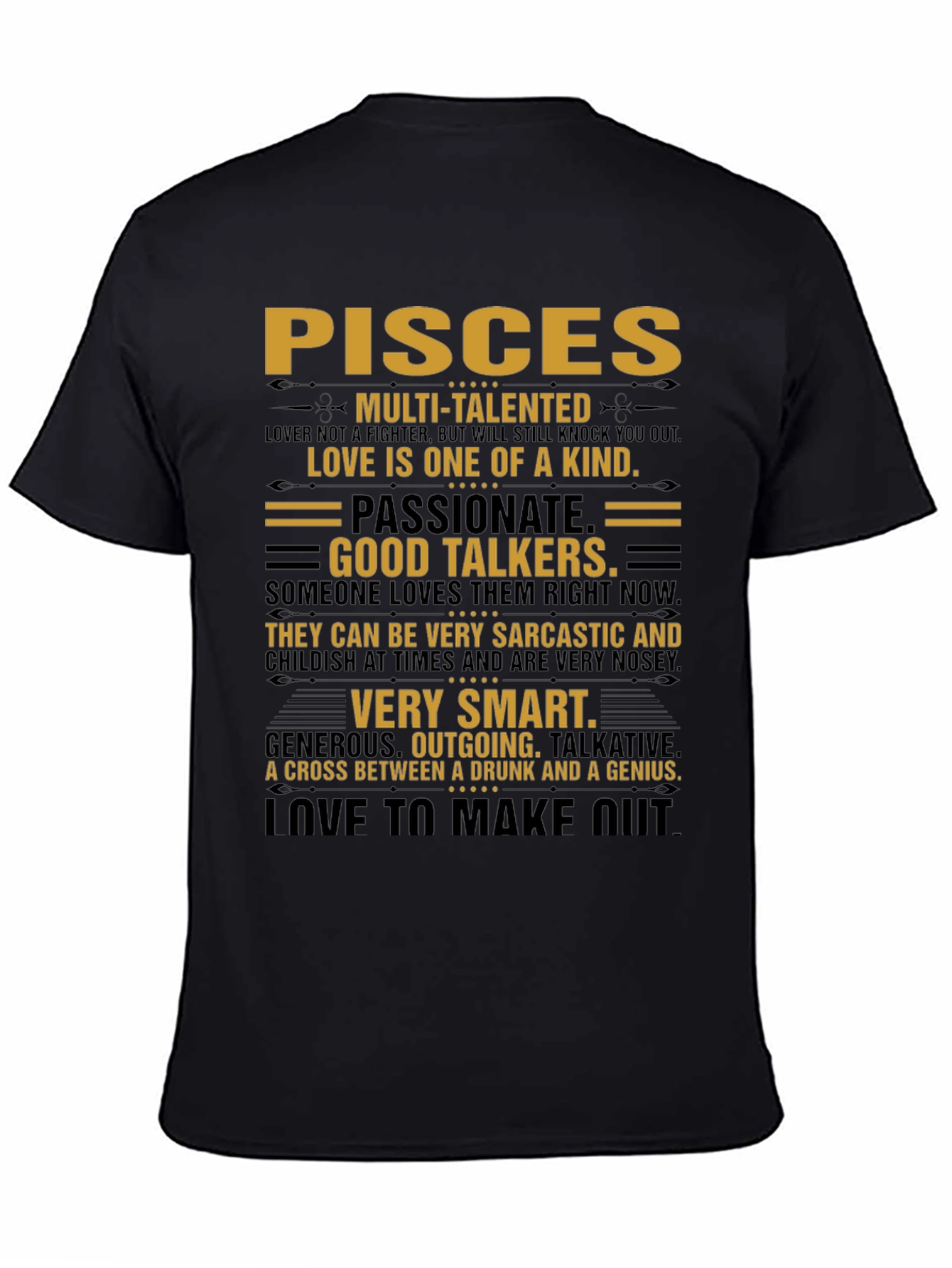Pisces Zodiac Sign T-Shirt - Multi-Talented Tee - 4
