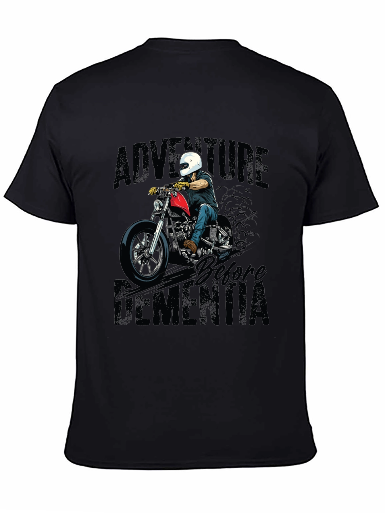 Black Adventure Before Dementia Biker Graphic Tee view 4