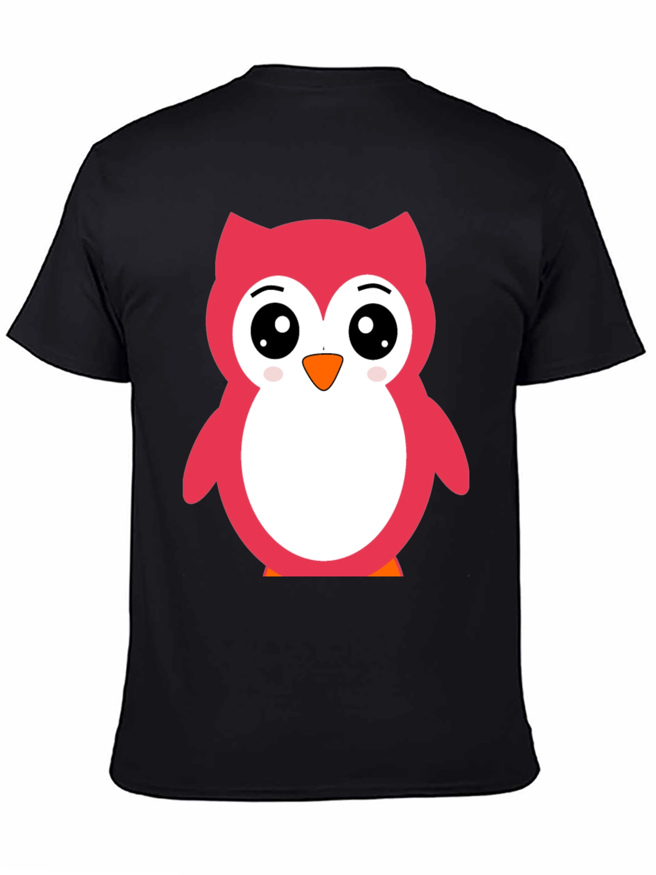 Black Cute Owl Graphic Tee - Soft Cotton Comfort view 4