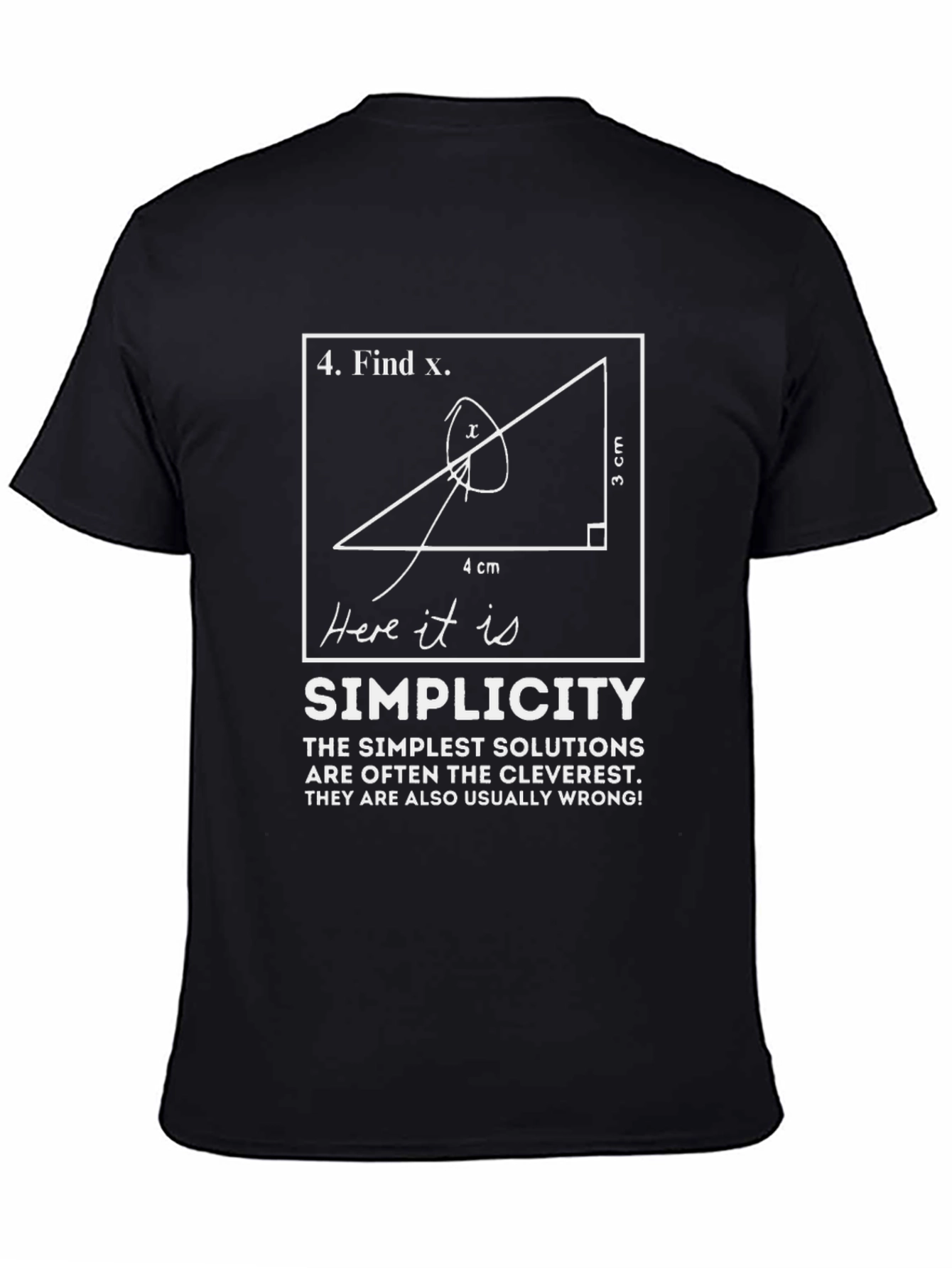 Black Find X Simplicity T-Shirt - Clever Math Humor Tee view 4