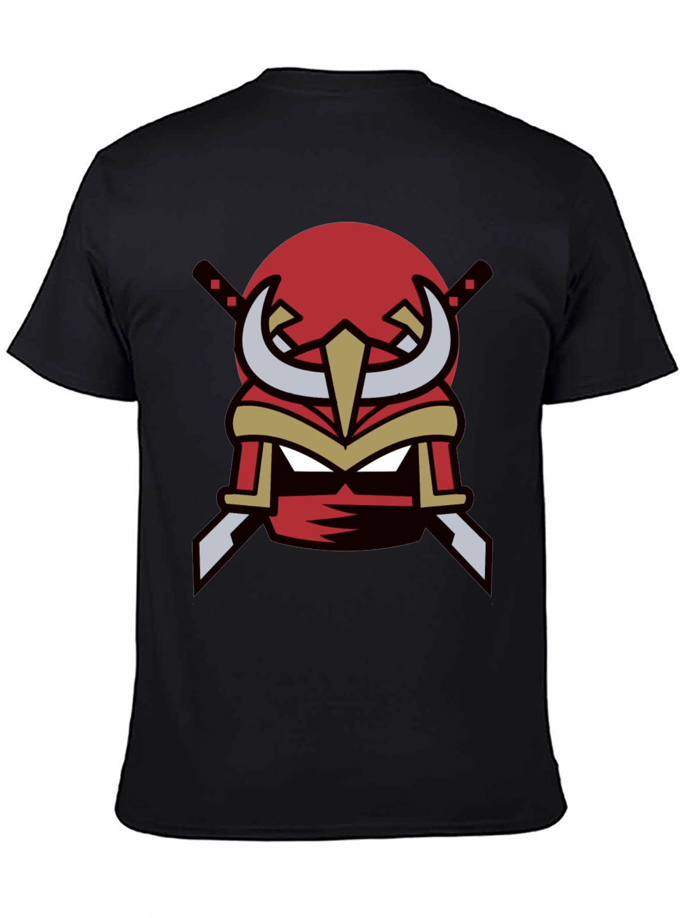 Black Red Ninja Mask Graphic Tee - Cool Samurai Style view 4