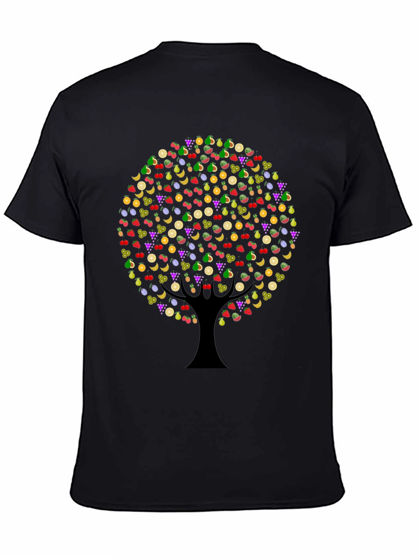Black Fruit Tree Graphic Tee - Unique Design view 4