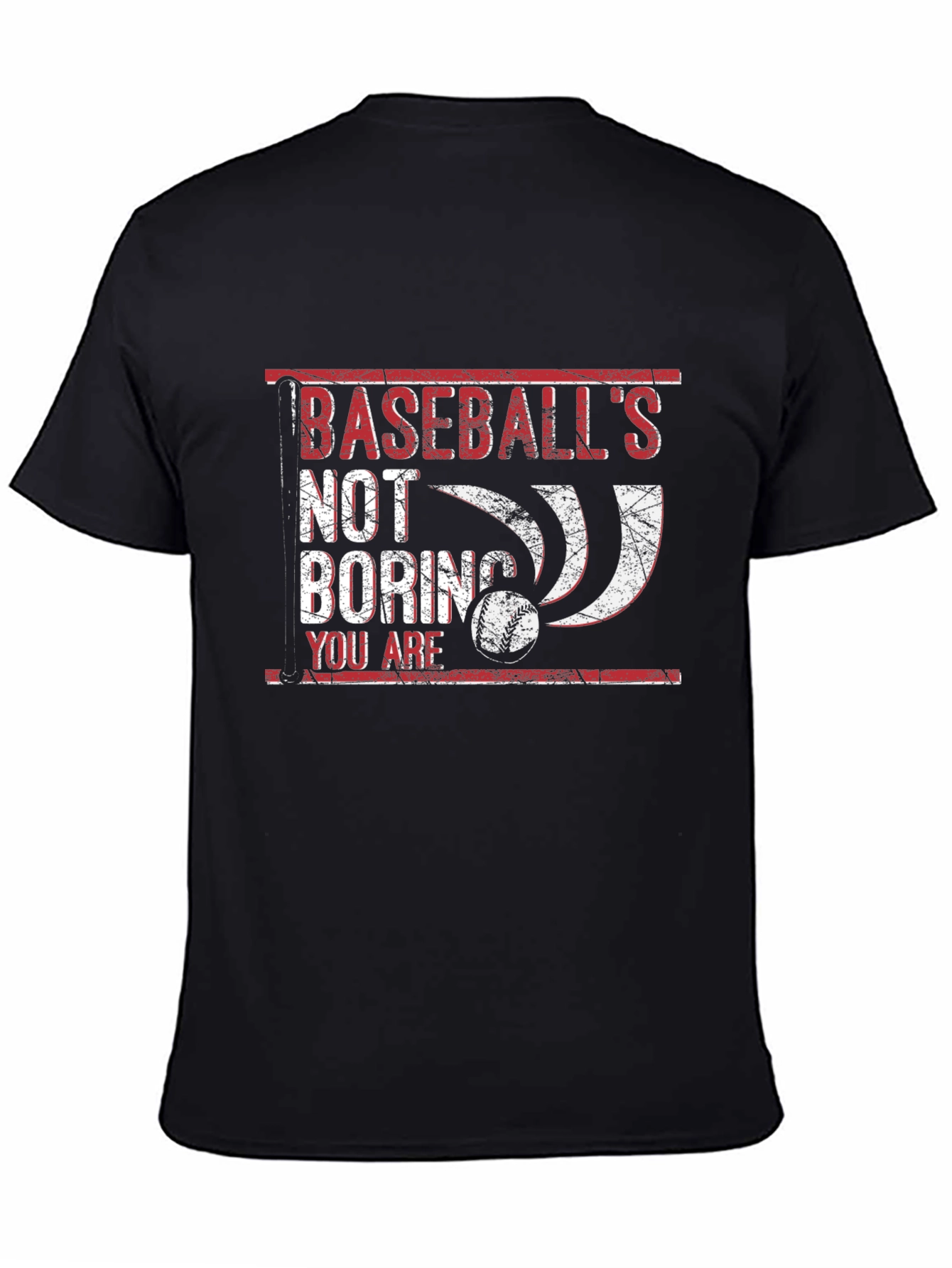 Black Baseball's Not Boring T-Shirt view 4