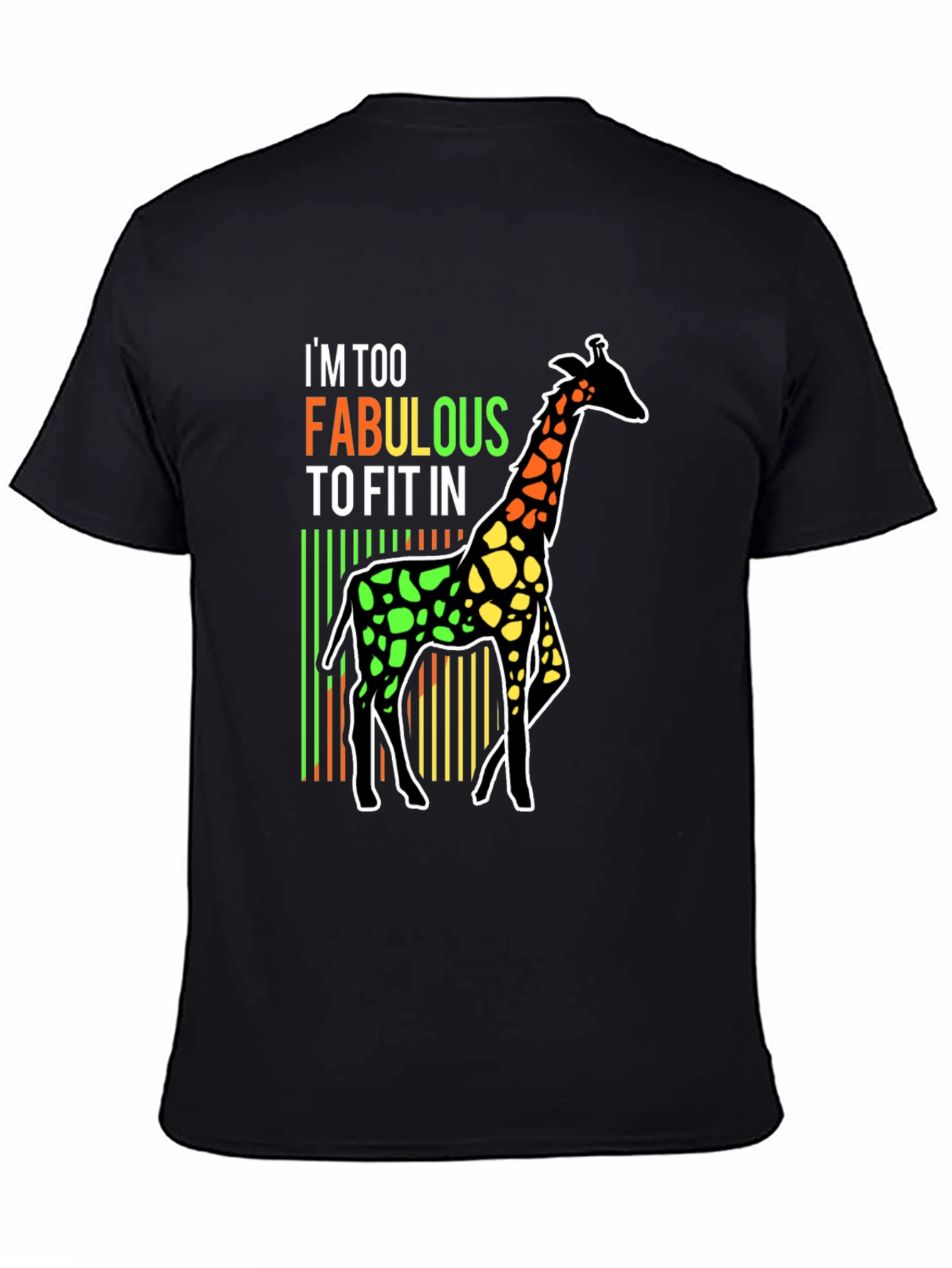 Black Fabulous Giraffe T-Shirt - Unique Design view 4