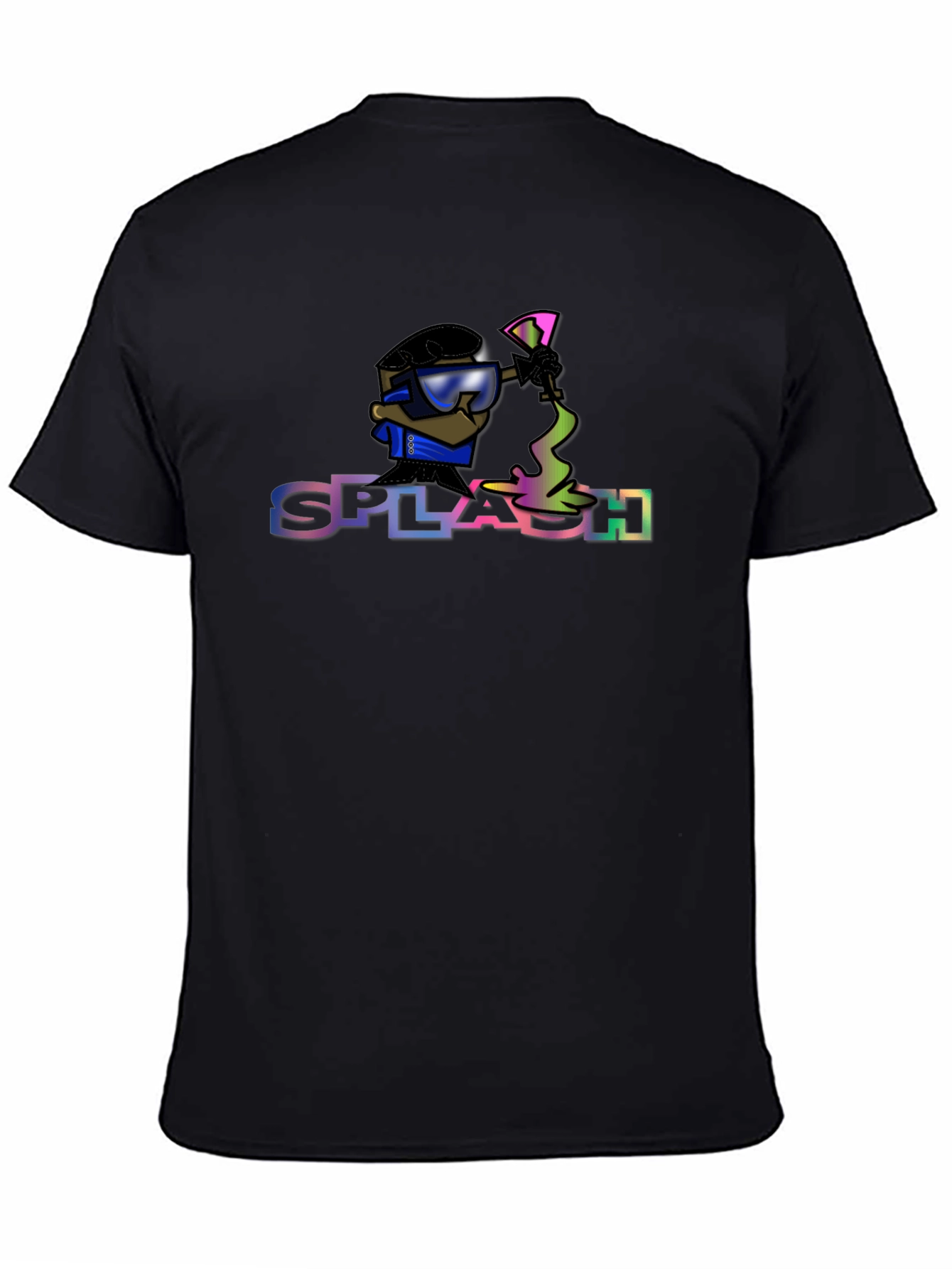 Black Splash Graphic Tee - Cool Cartoon Print view 4
