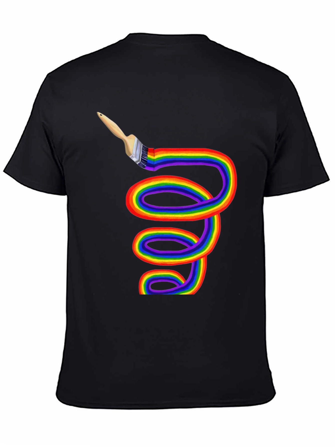 Rainbow Paintbrush Tee - Artistic Expression - 4