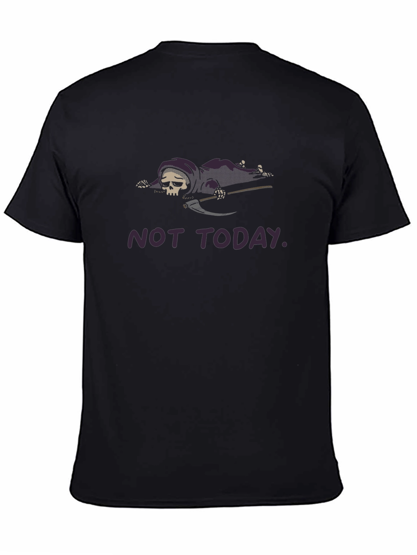 Black Not Today Graphic T-Shirt, Dark Humor Tee view 4