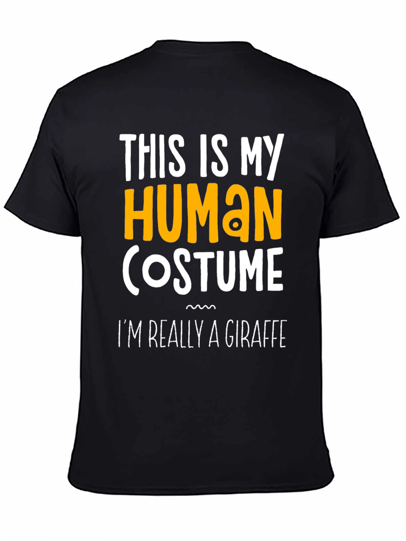 Black Funny Giraffe Costume T-Shirt - This Is My Human Costume view 4
