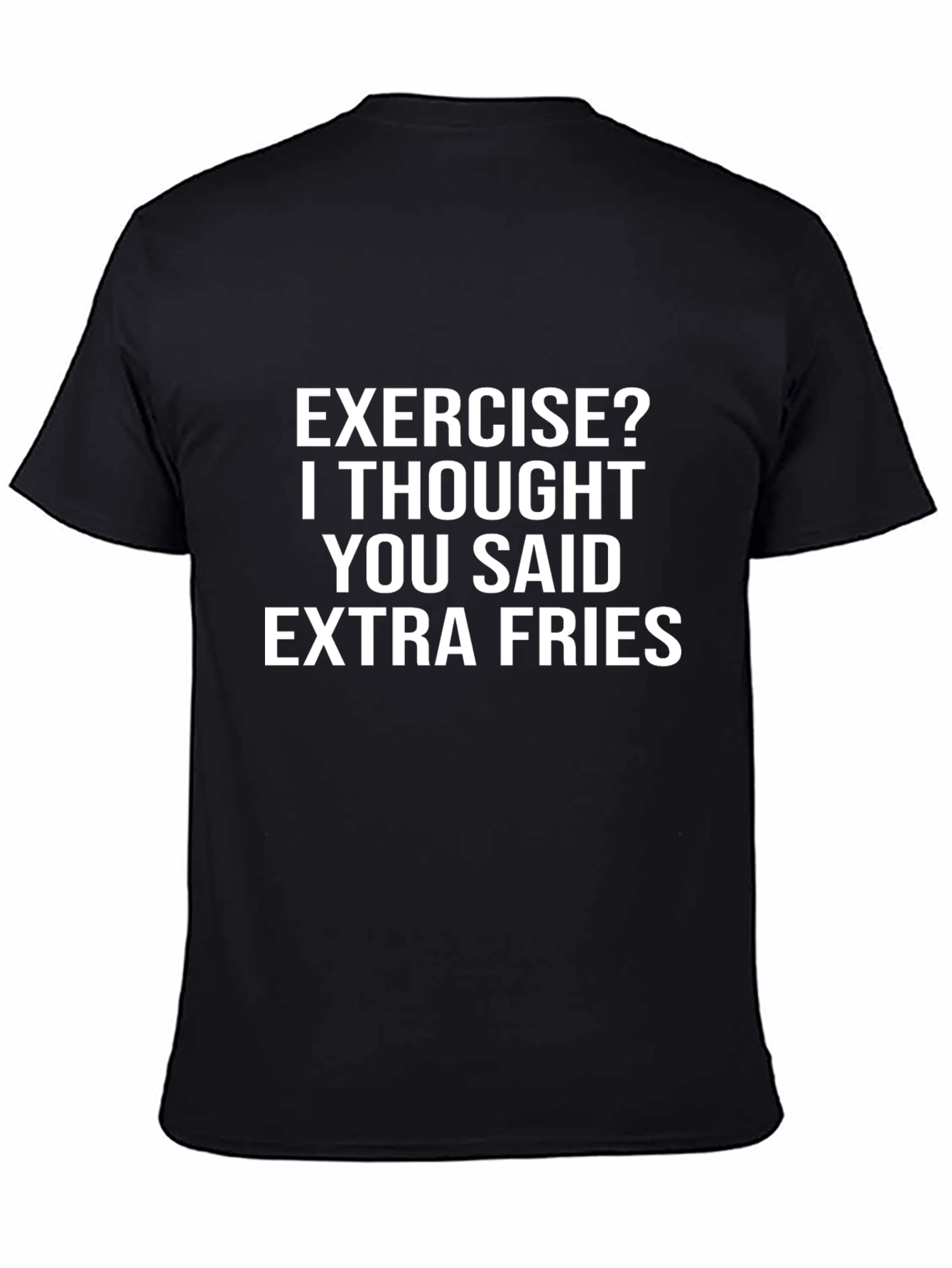 Black Funny Extra Fries Black T-Shirt view 4