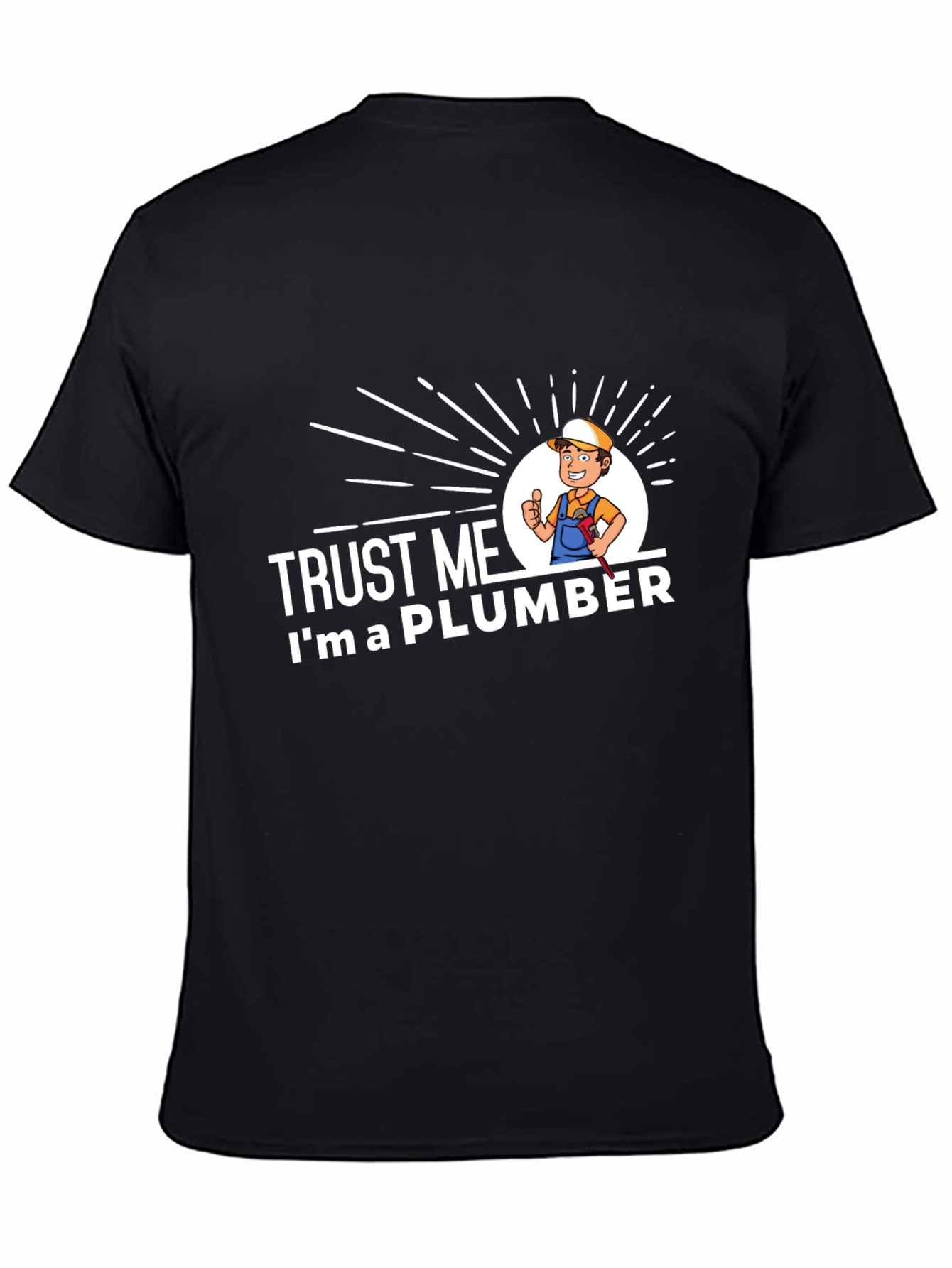 Black Trust Me I'm A Plumber Graphic T-Shirt view 4