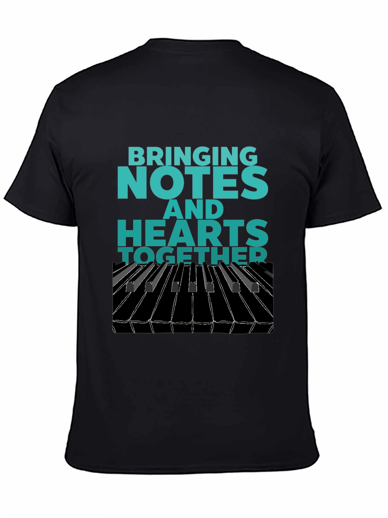 Black Music Lover's Tee: Notes & Hearts Together view 4