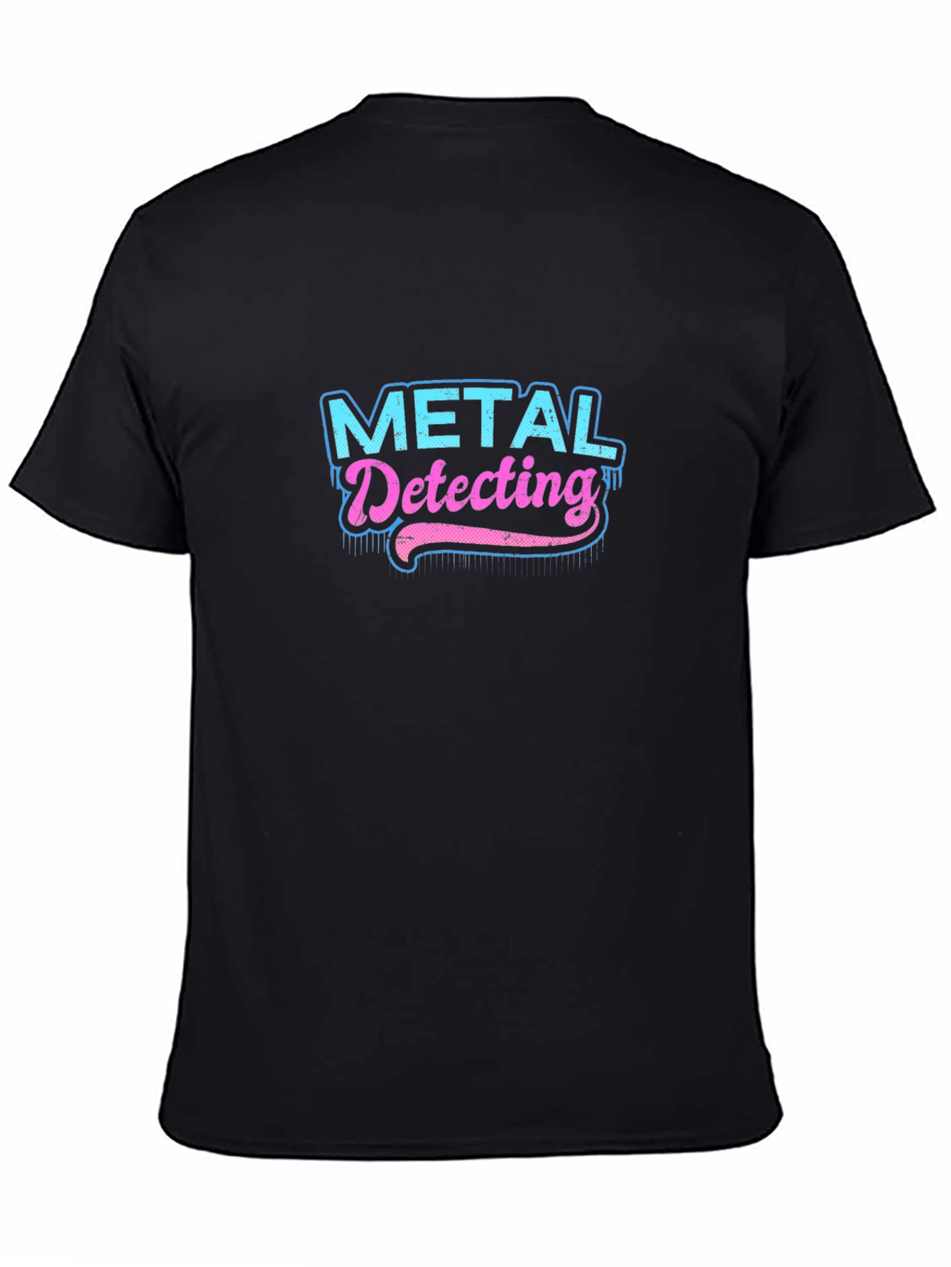 Black Metal Detecting Retro Graphic T-Shirt view 4