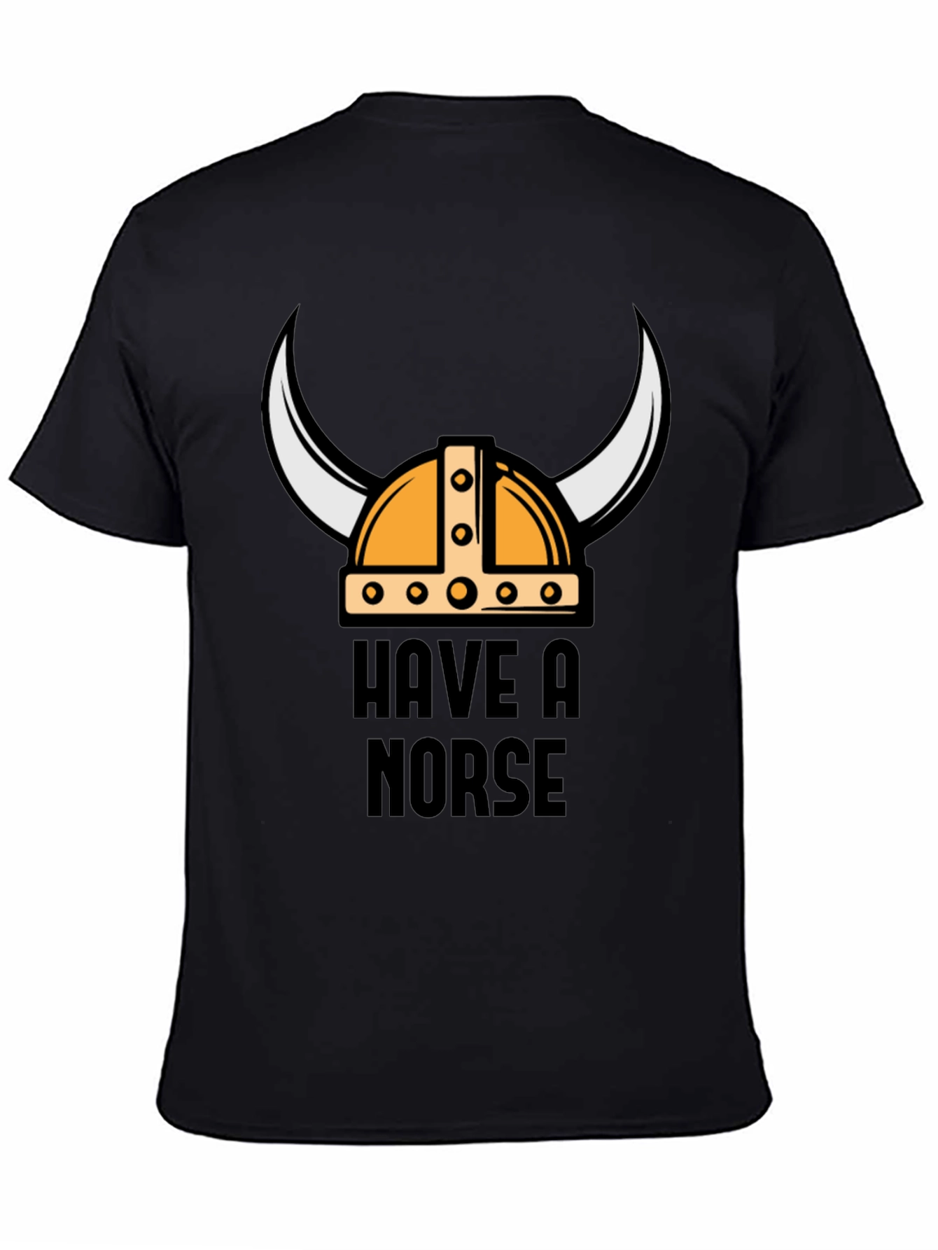 Black Have A Norse Day Viking Helmet T-Shirt view 4